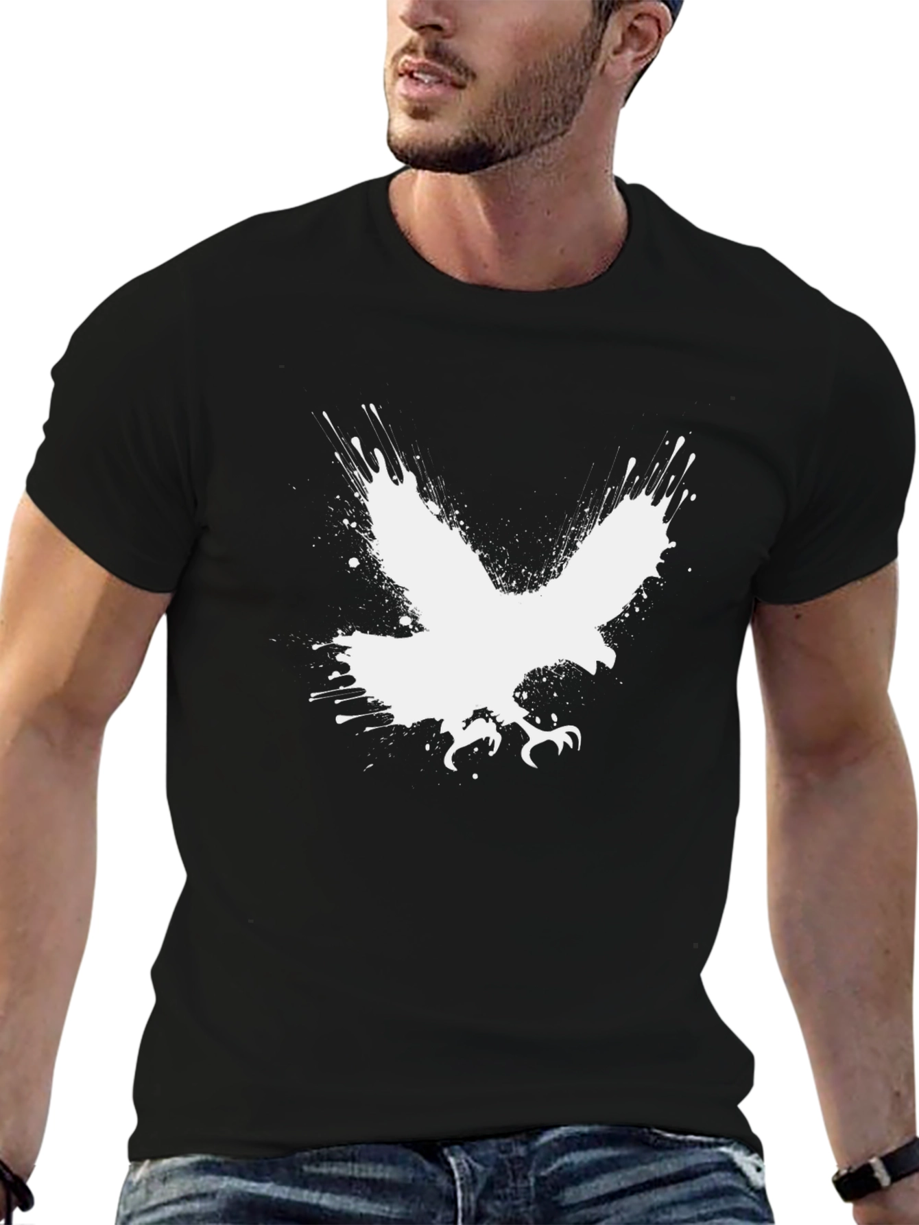 Eagle Splash Graphic Tee - Mens Black T-Shirt