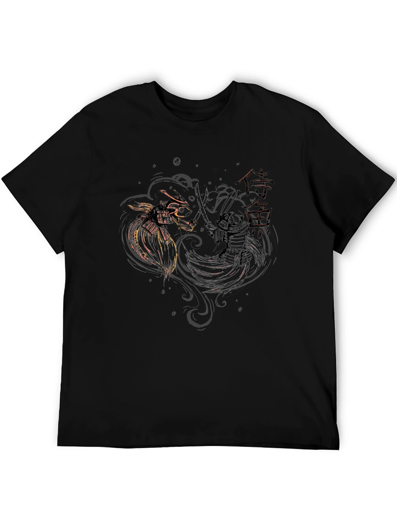 Samurai vs Dragon Graphic Black T-Shirt