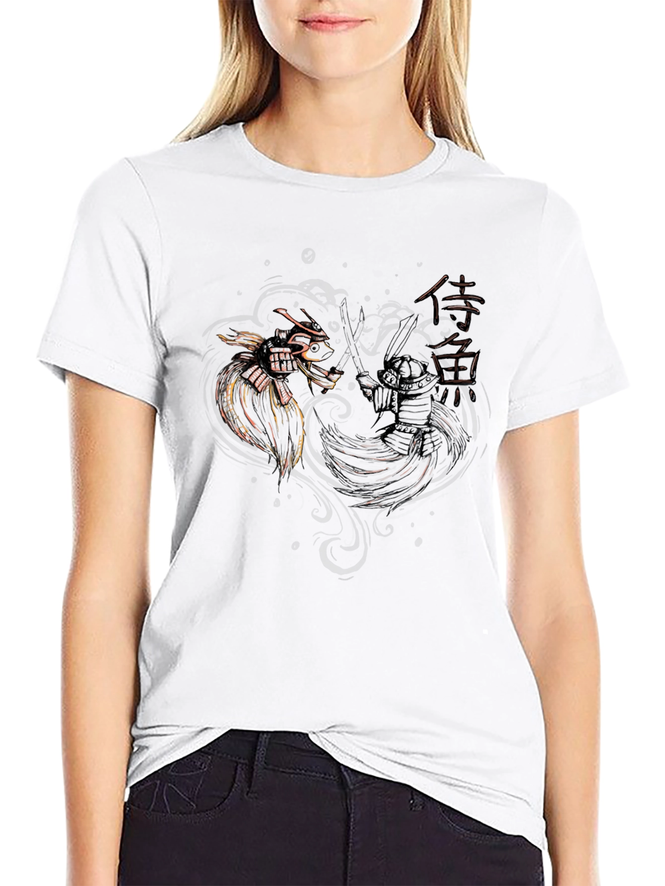 Samurai vs Dragon Graphic Black T-Shirt