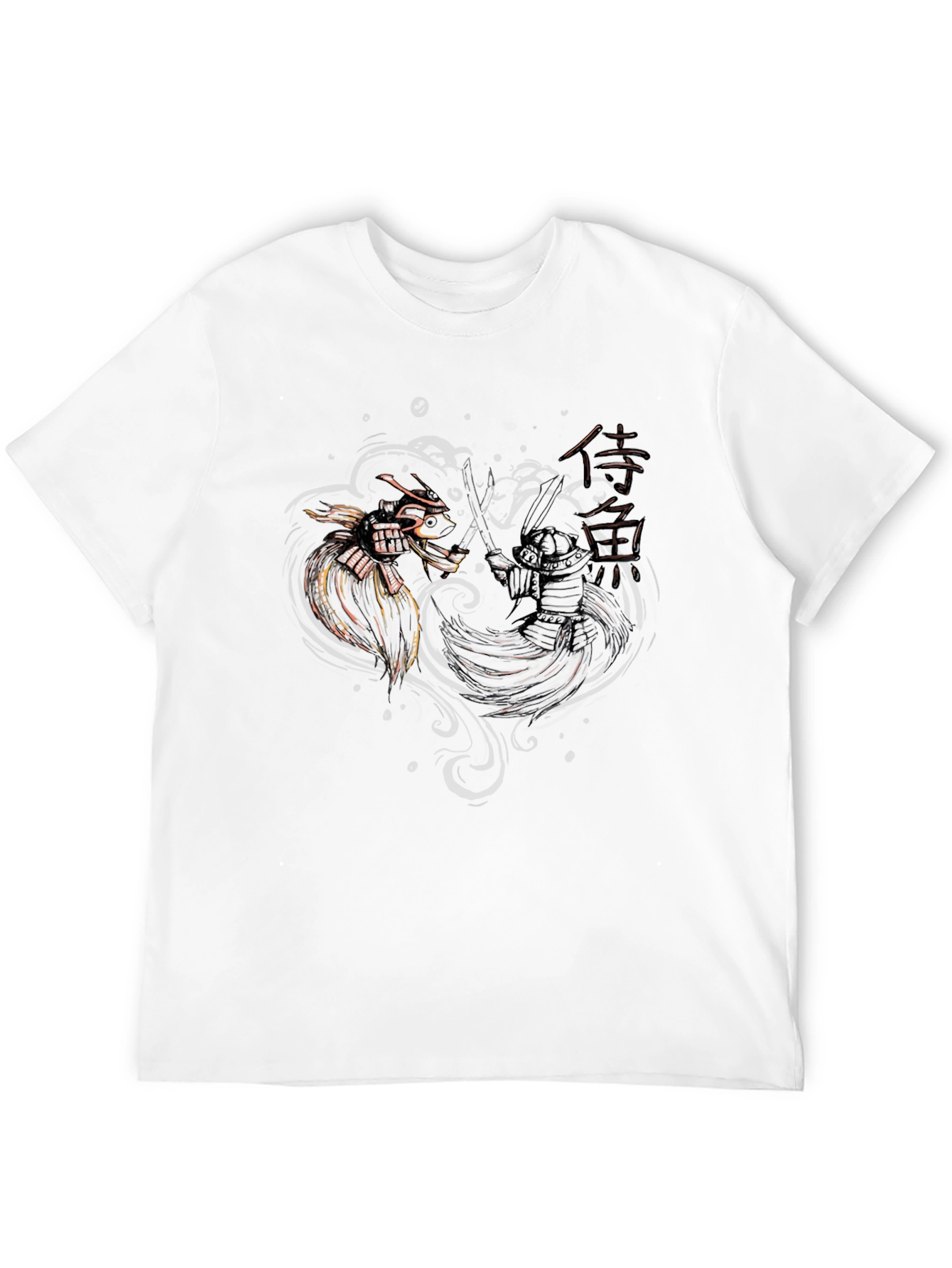 Samurai vs Dragon Graphic Black T-Shirt