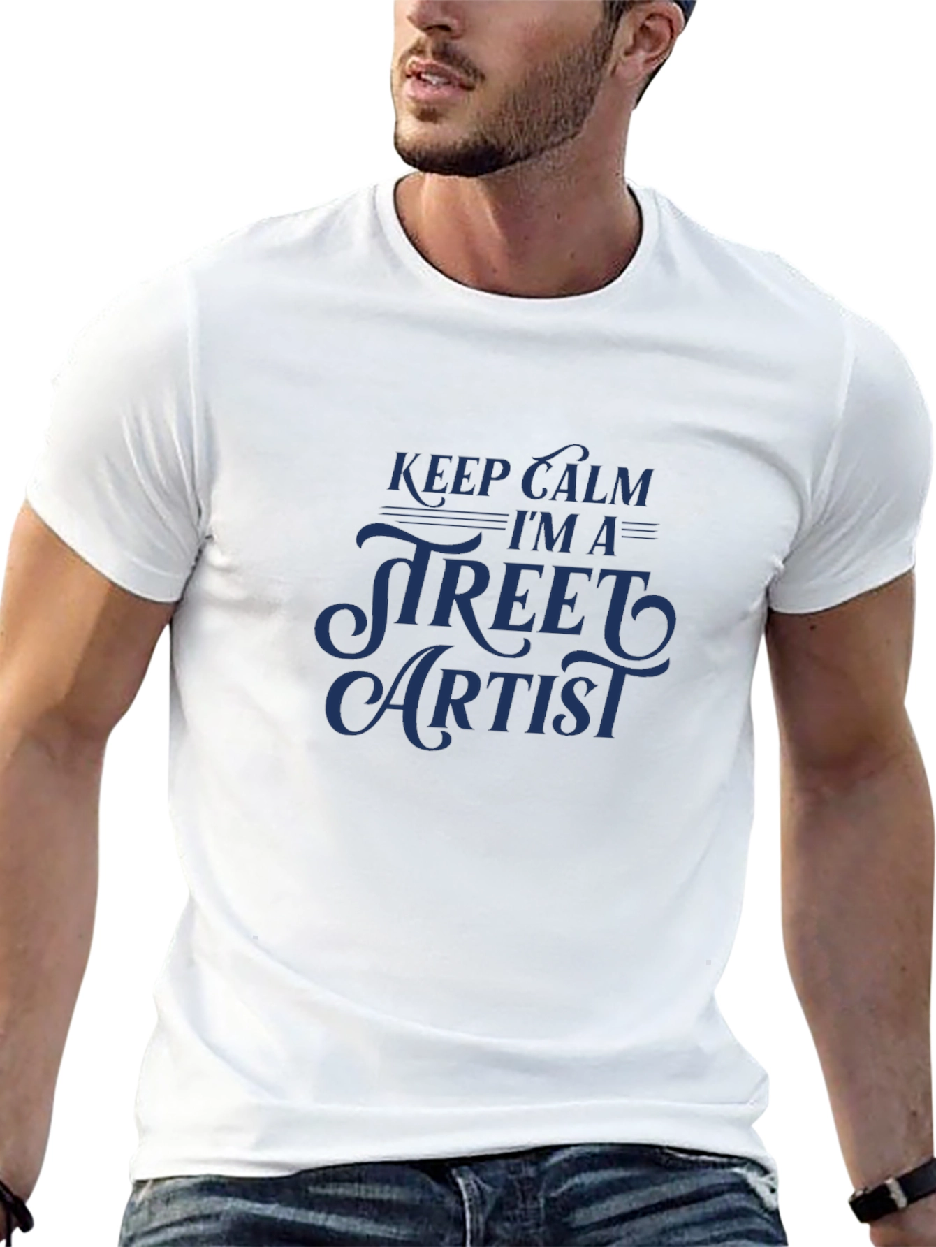 Keep Calm Street Artist T-Shirt - Black Crew Neck