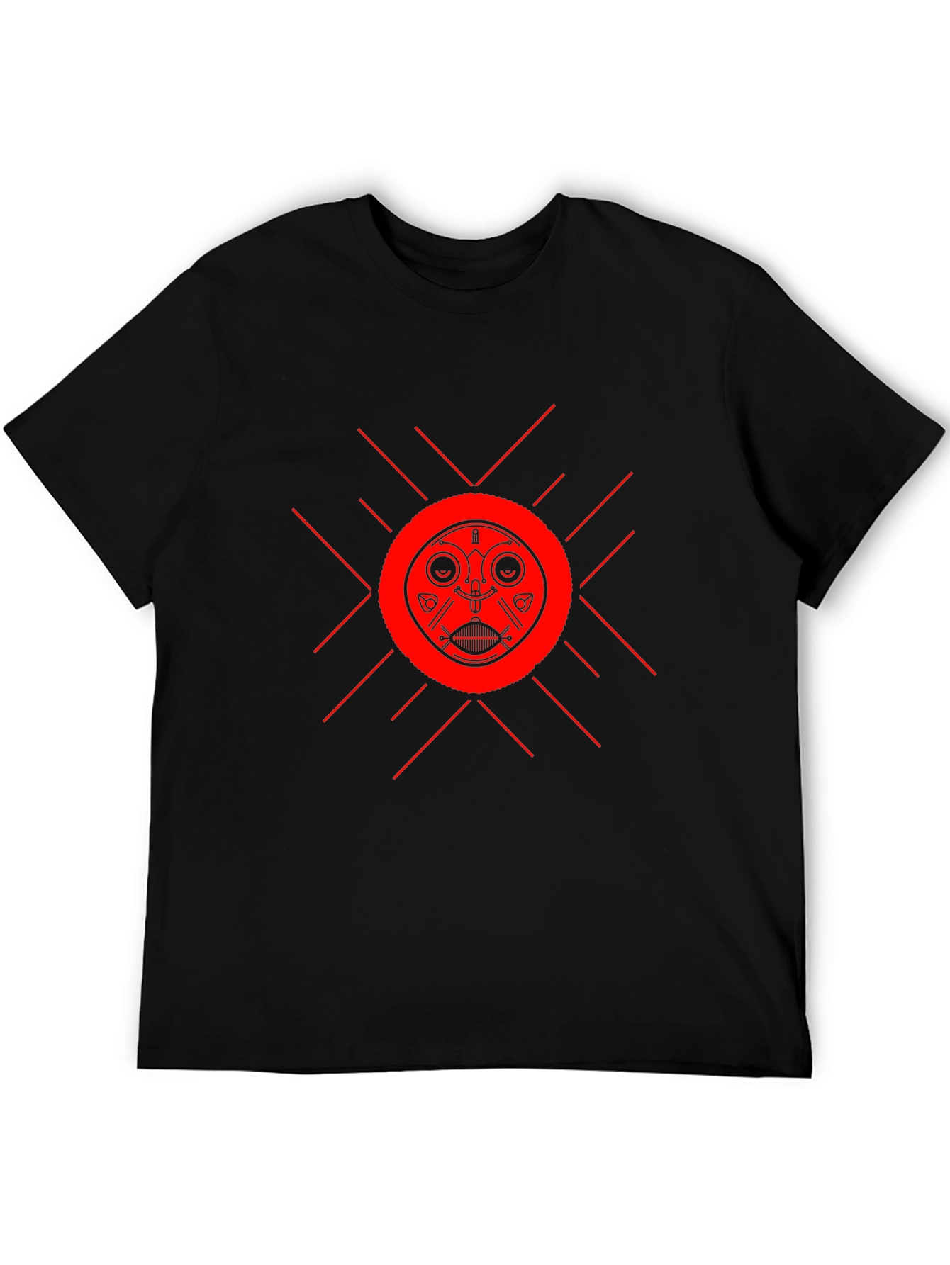 Unique Graphic Tee - Red Sun Design
