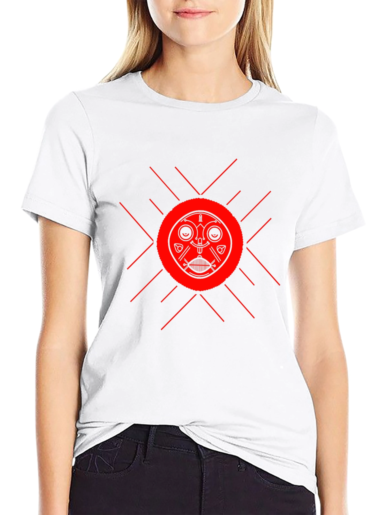 Unique Graphic Tee - Red Sun Design