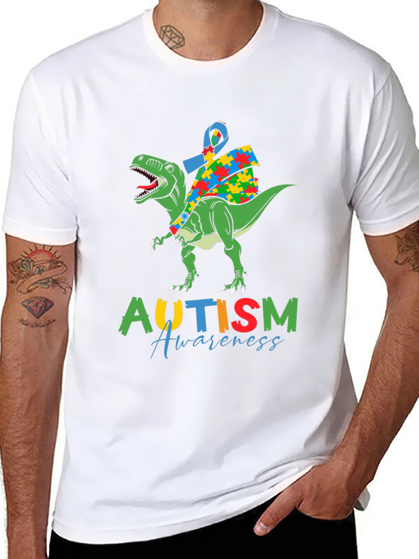 Autism Awareness Dinosaur T-Shirt