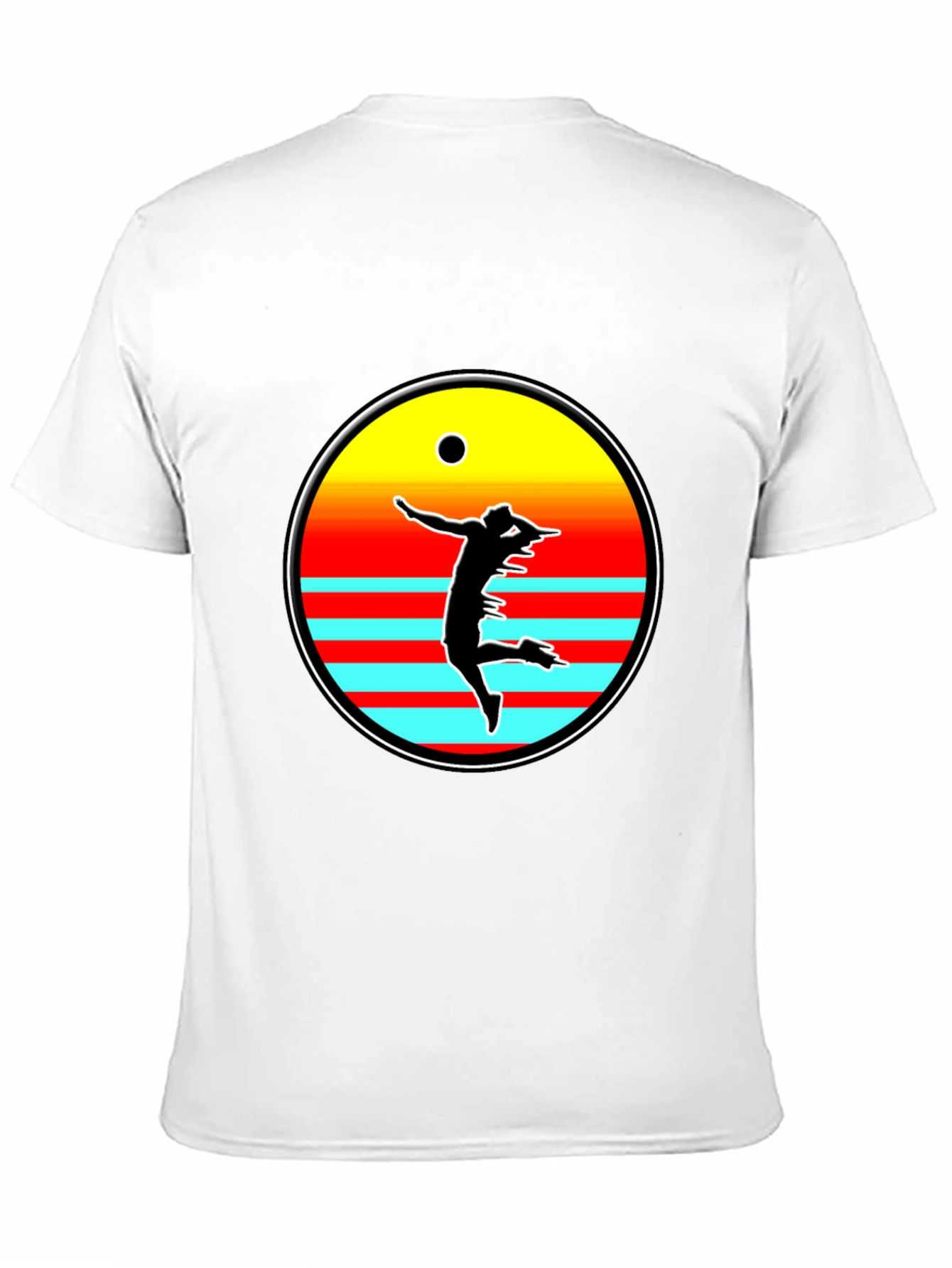 Retro Sunset Volleyball Player T-Shirt