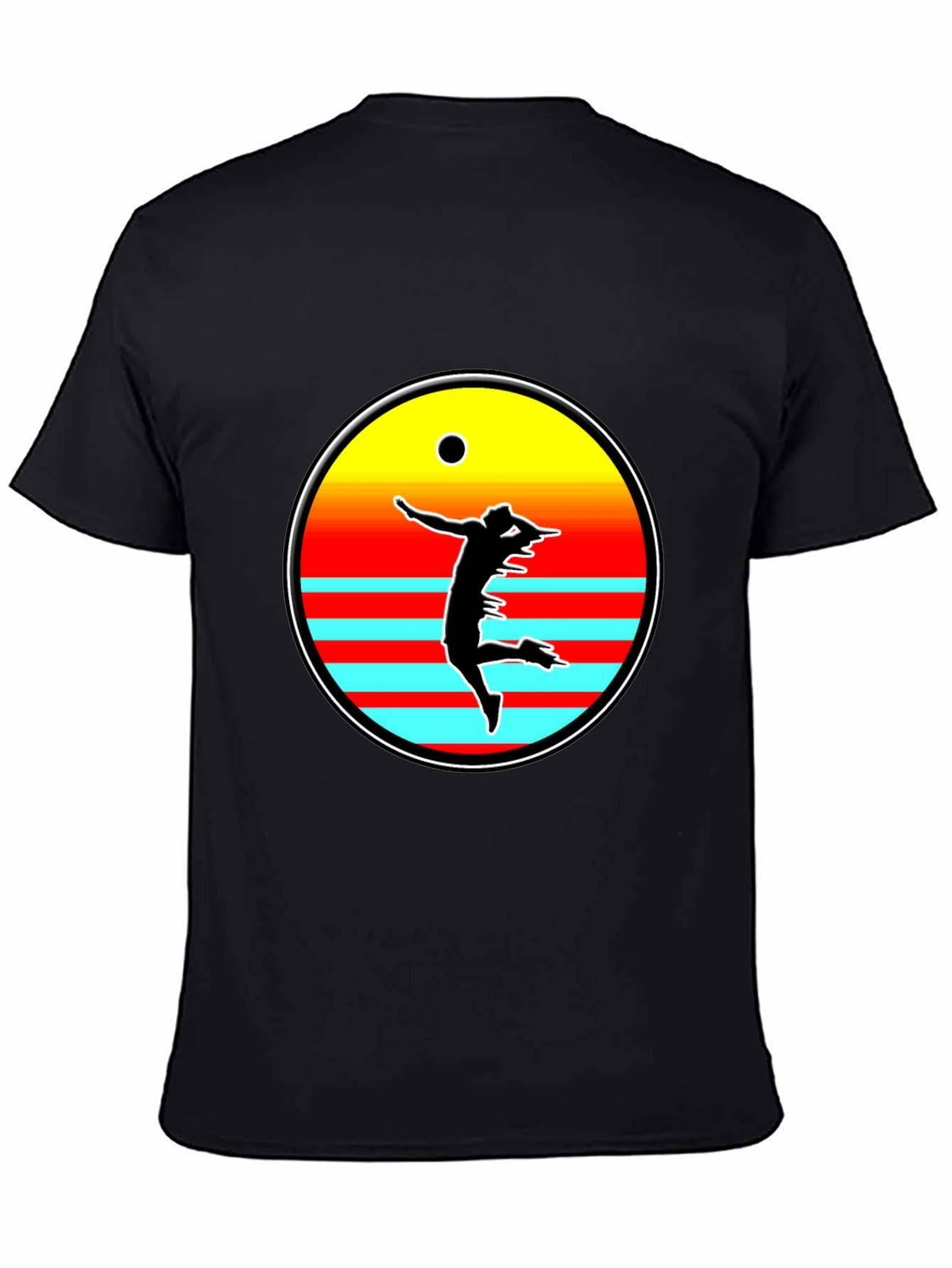 Retro Sunset Volleyball Player T-Shirt