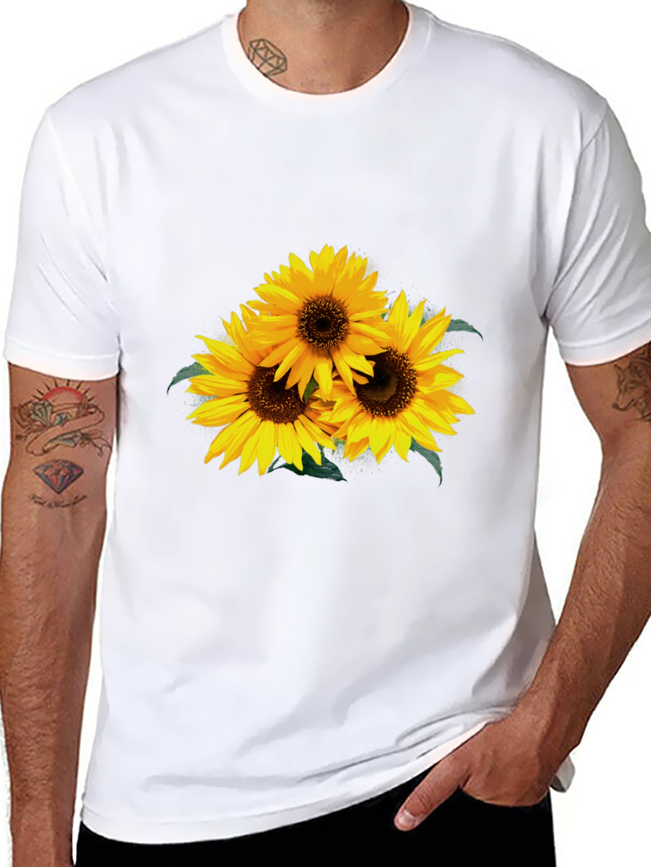Sunflower Graphic Tee - Stylish Black T-Shirt