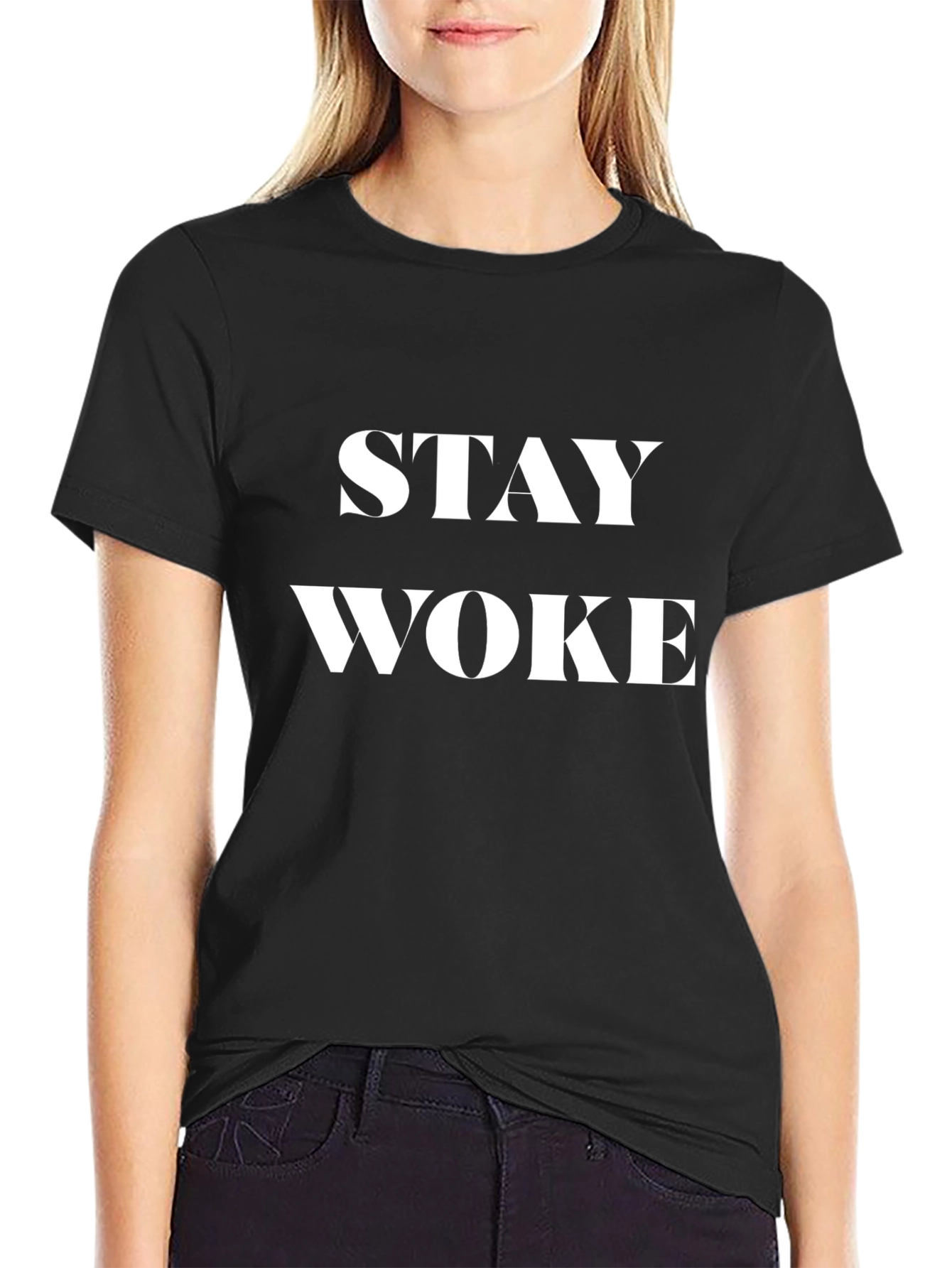 Stay Woke Graphic Tee - Mens Black T-Shirt