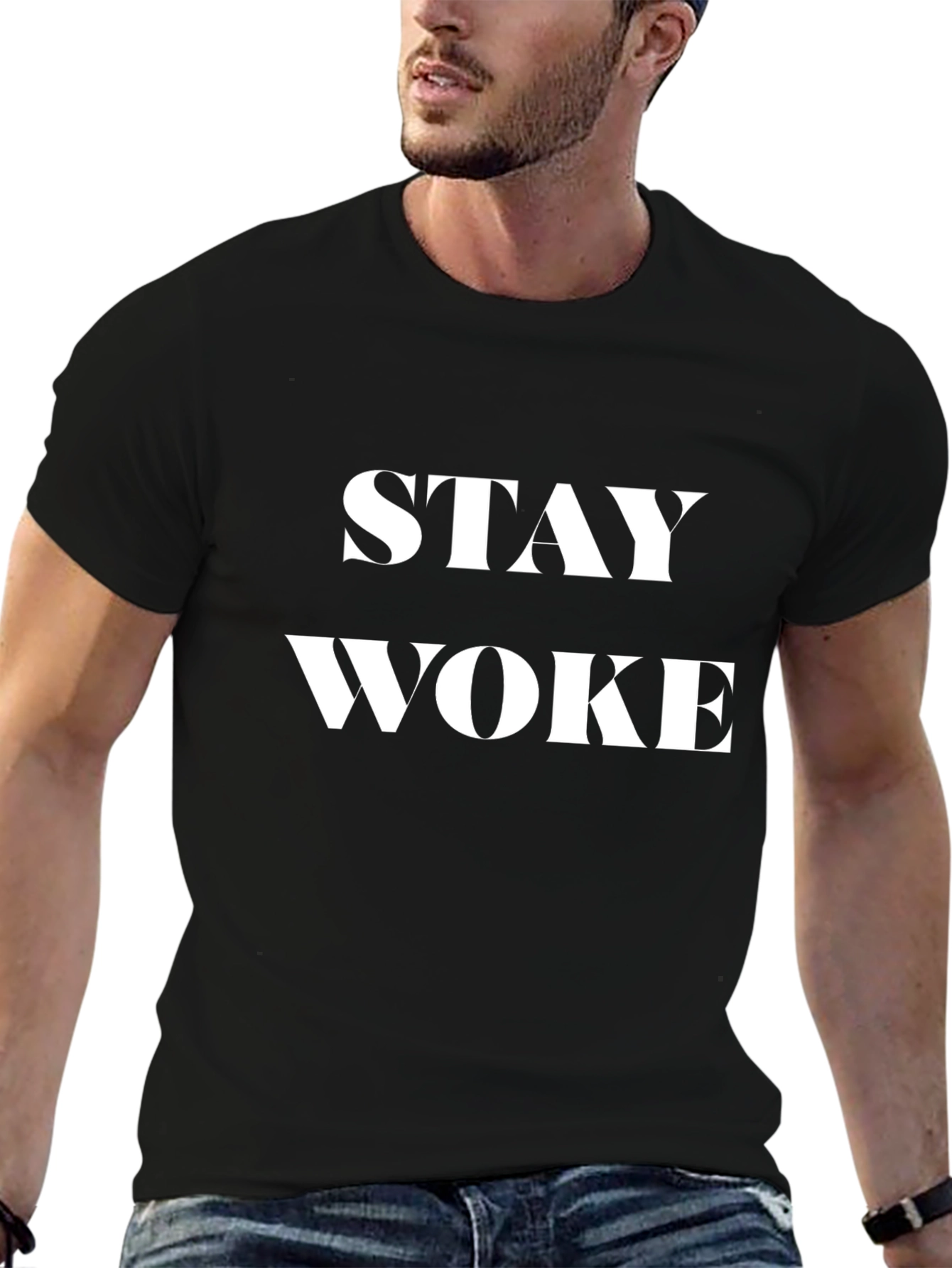 Stay Woke Graphic Tee - Mens Black T-Shirt