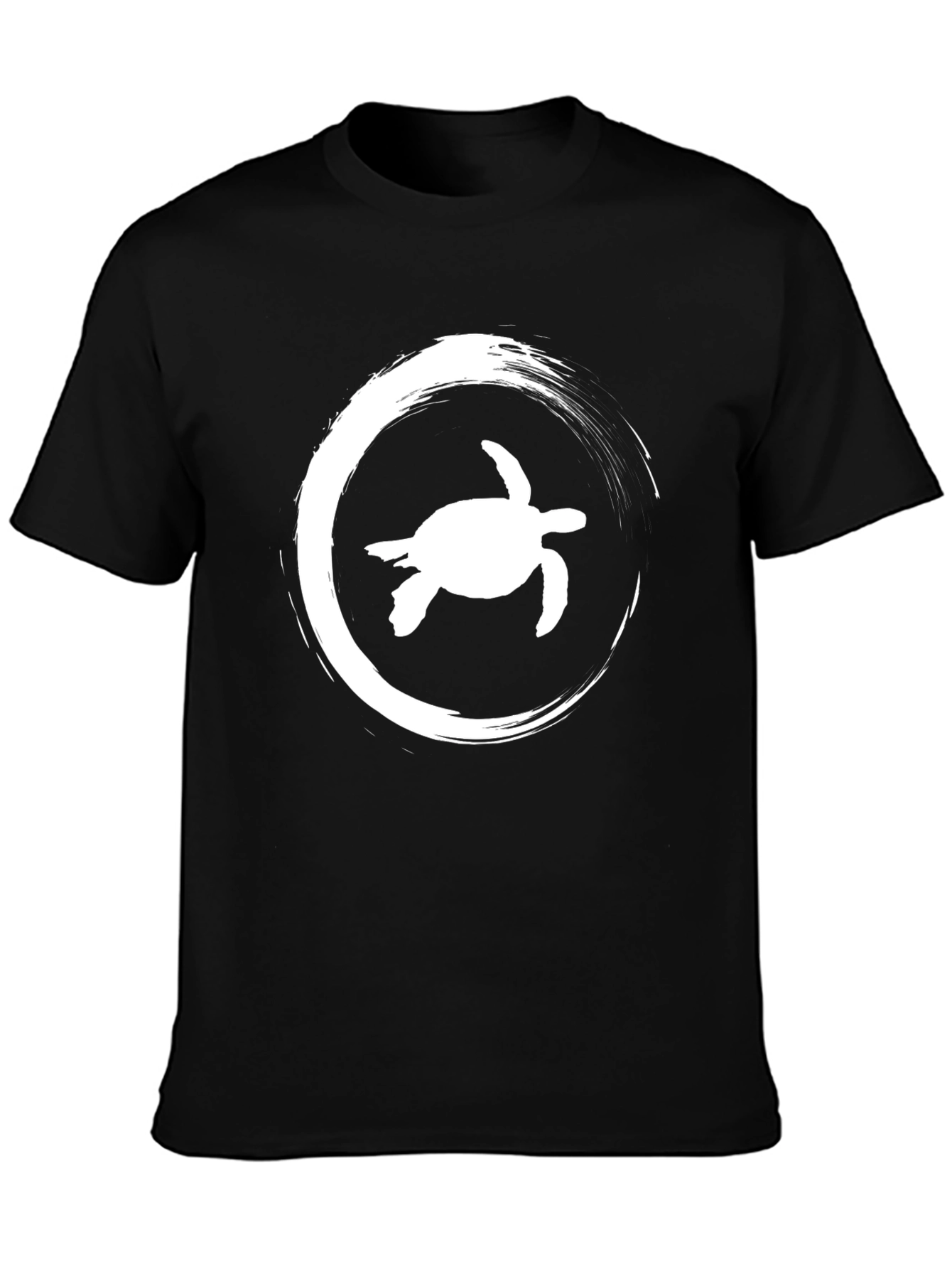Sea Turtle Zen Circle Black T-Shirt