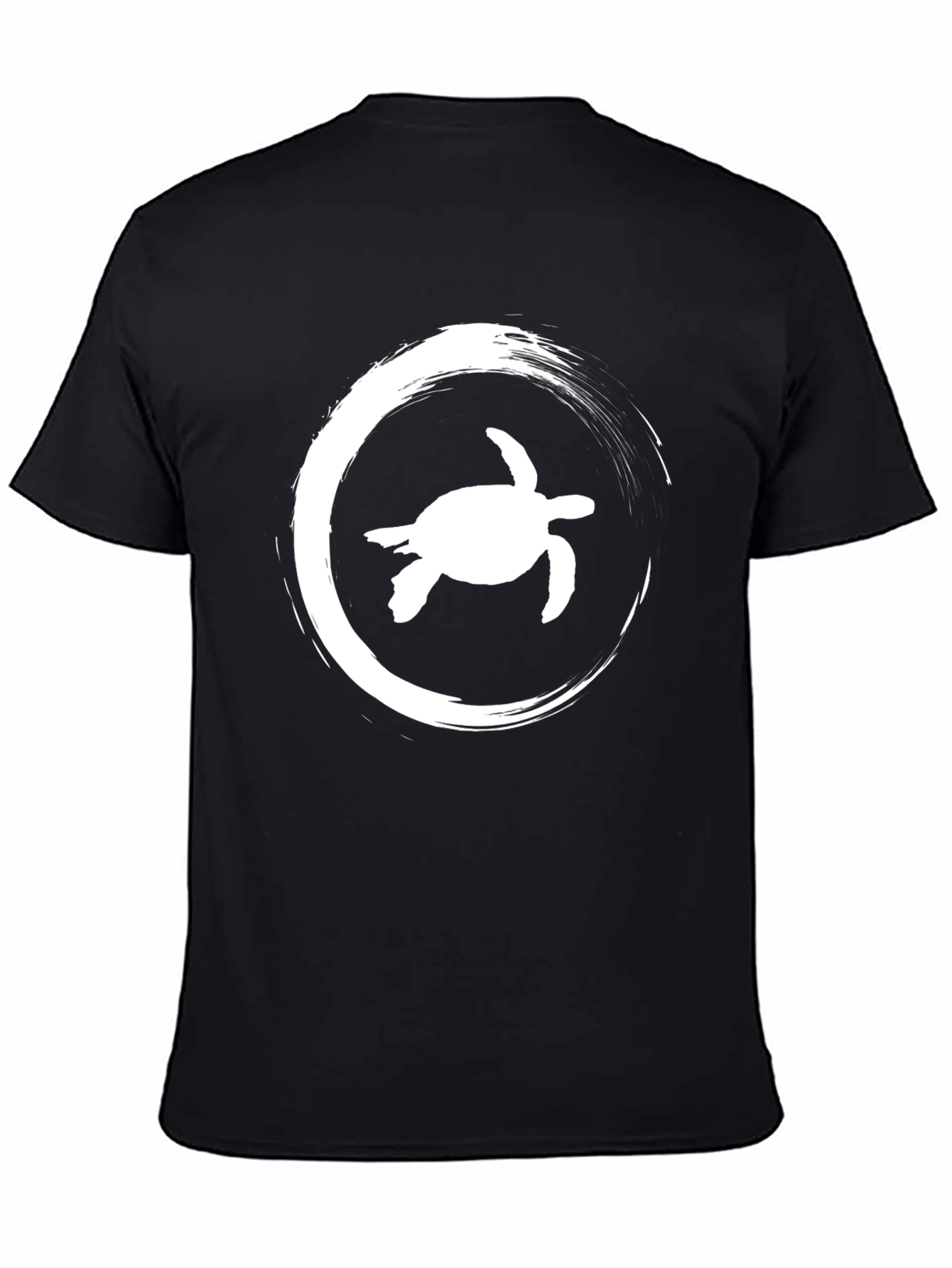 Sea Turtle Zen Circle Black T-Shirt
