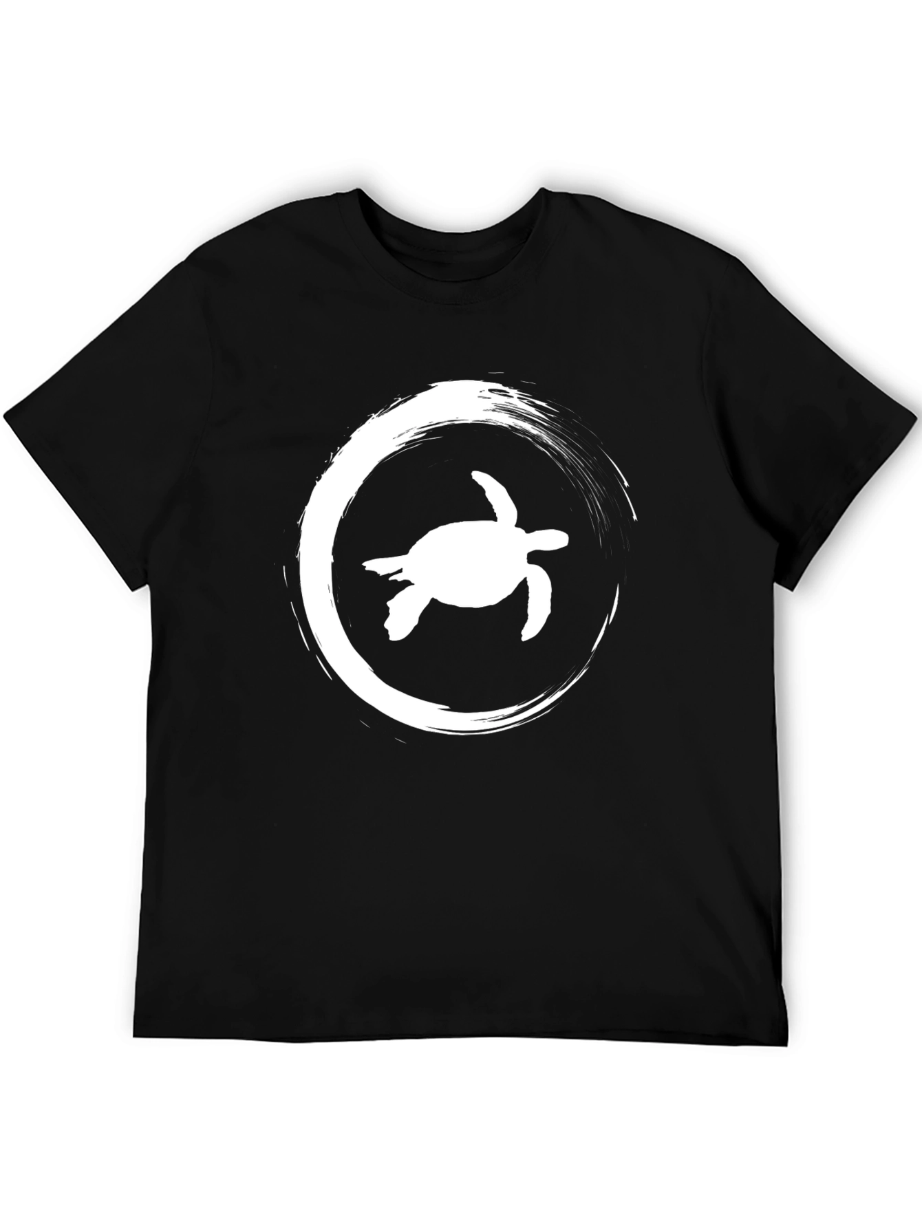Sea Turtle Zen Circle Black T-Shirt