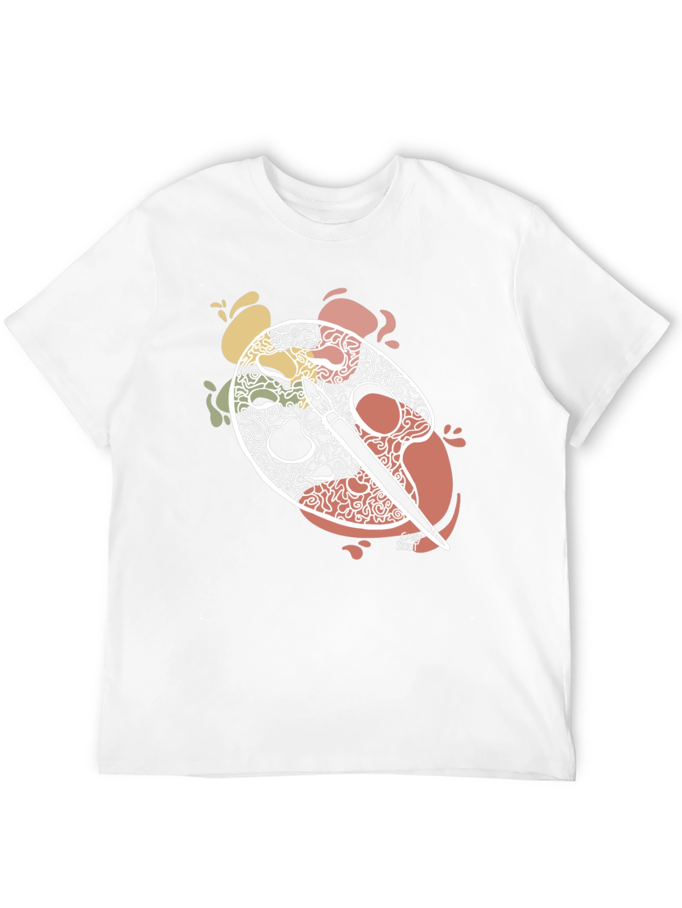 Artists Palette Graphic Tee - Black Cotton T-Shirt