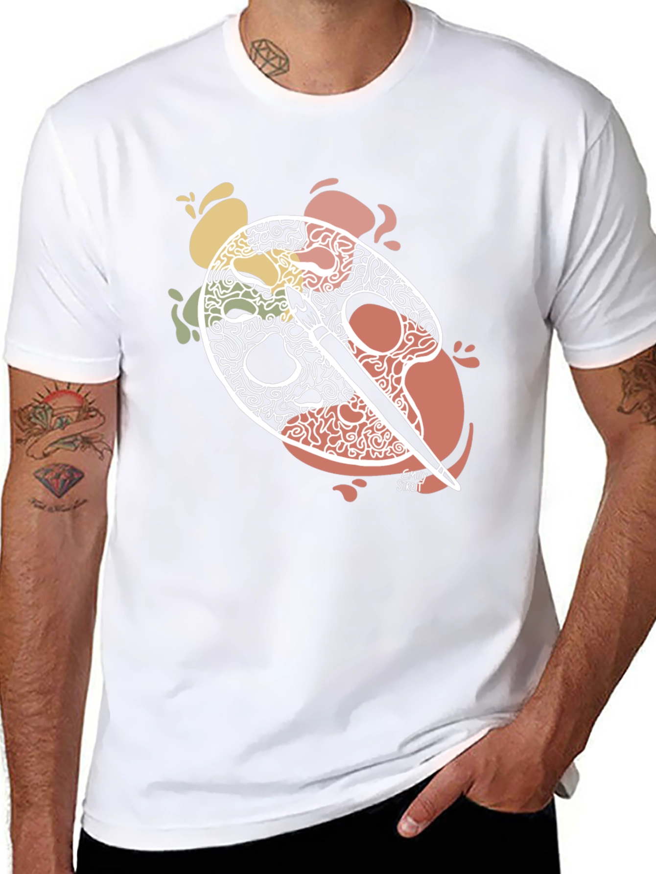 Artists Palette Graphic Tee - Black Cotton T-Shirt