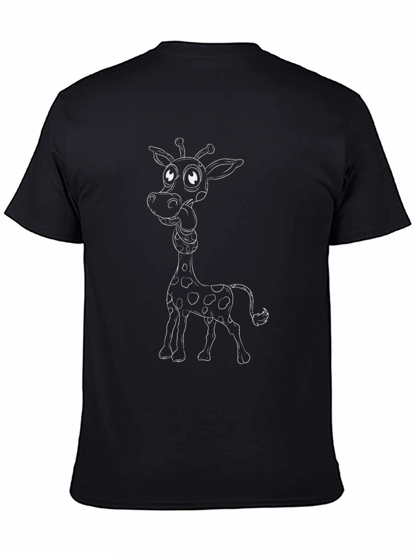 Giraffe Graphic Tee - Black Crew Neck T-Shirt