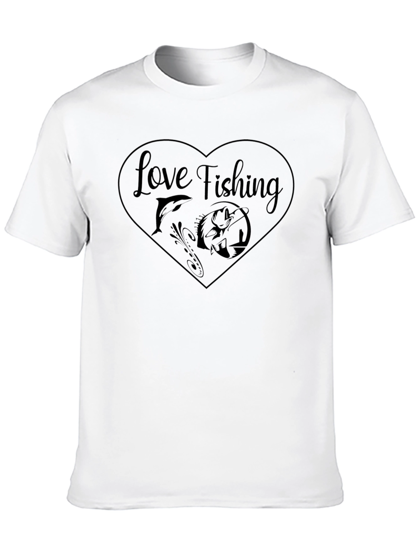 Love Fishing Black T-Shirt for Men