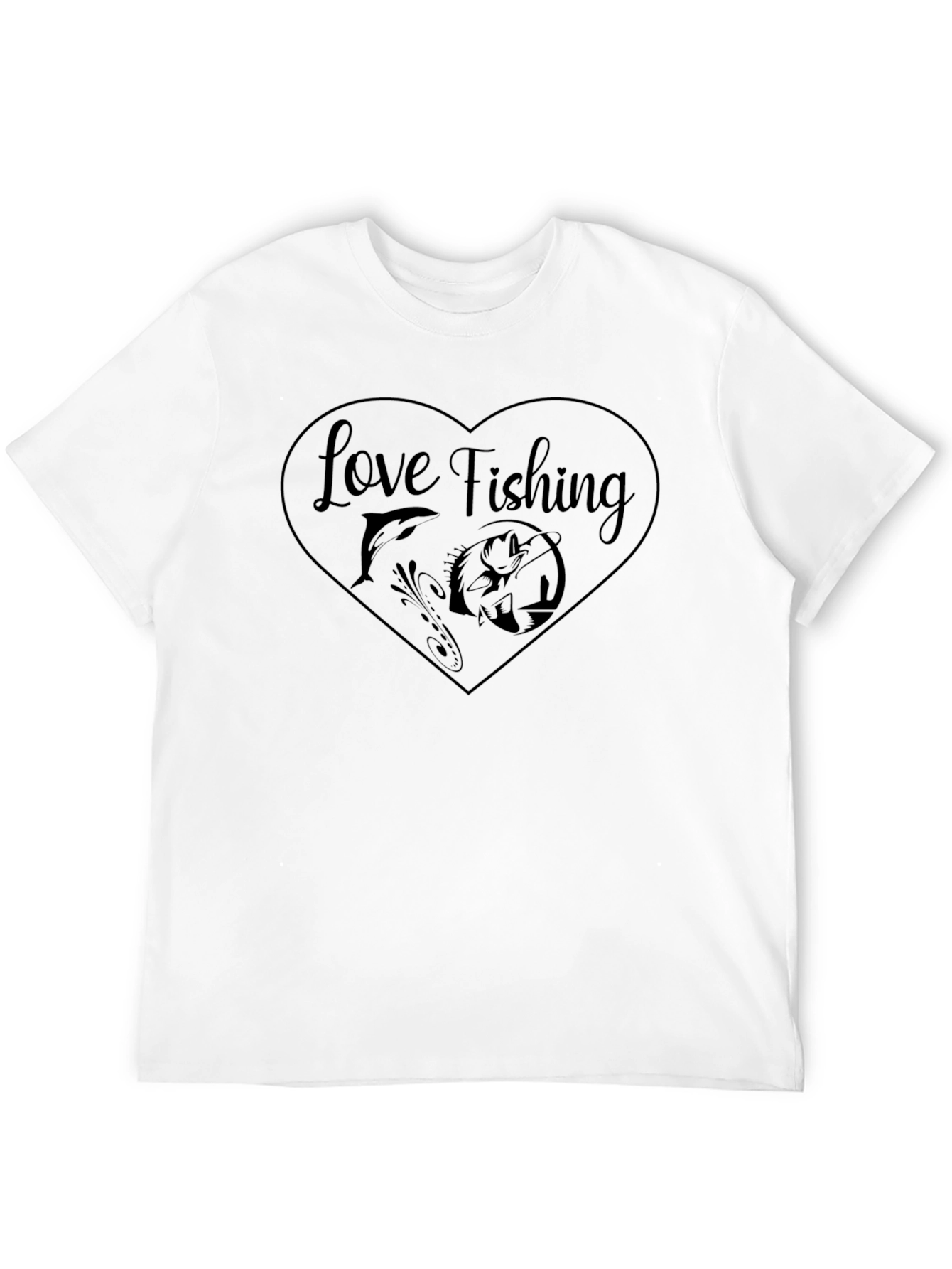 Love Fishing Black T-Shirt for Men