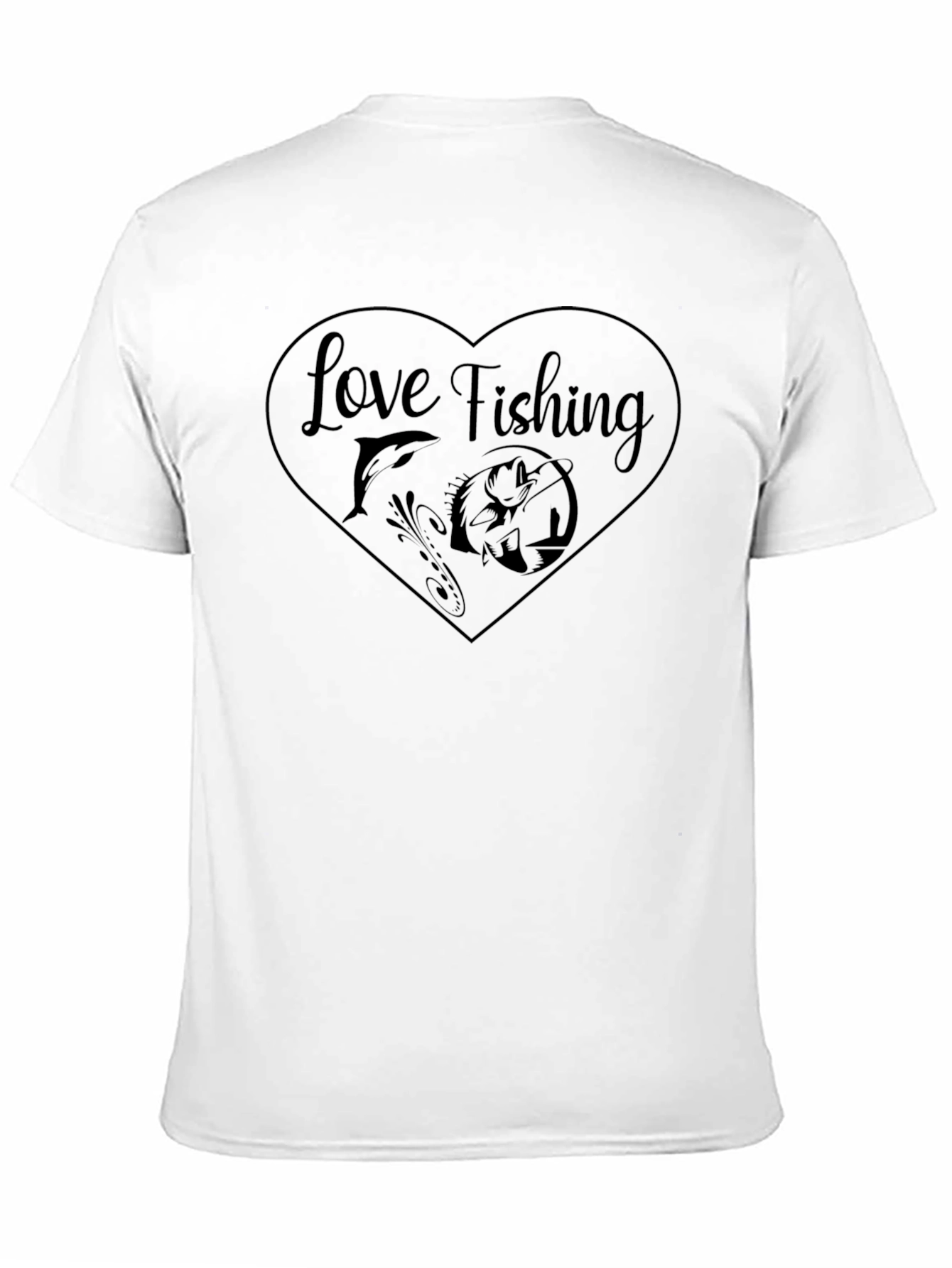 Love Fishing Black T-Shirt for Men