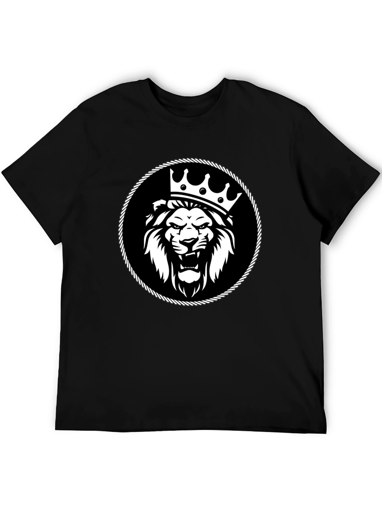 King Lion Graphic Tee - Black Cotton T-Shirt
