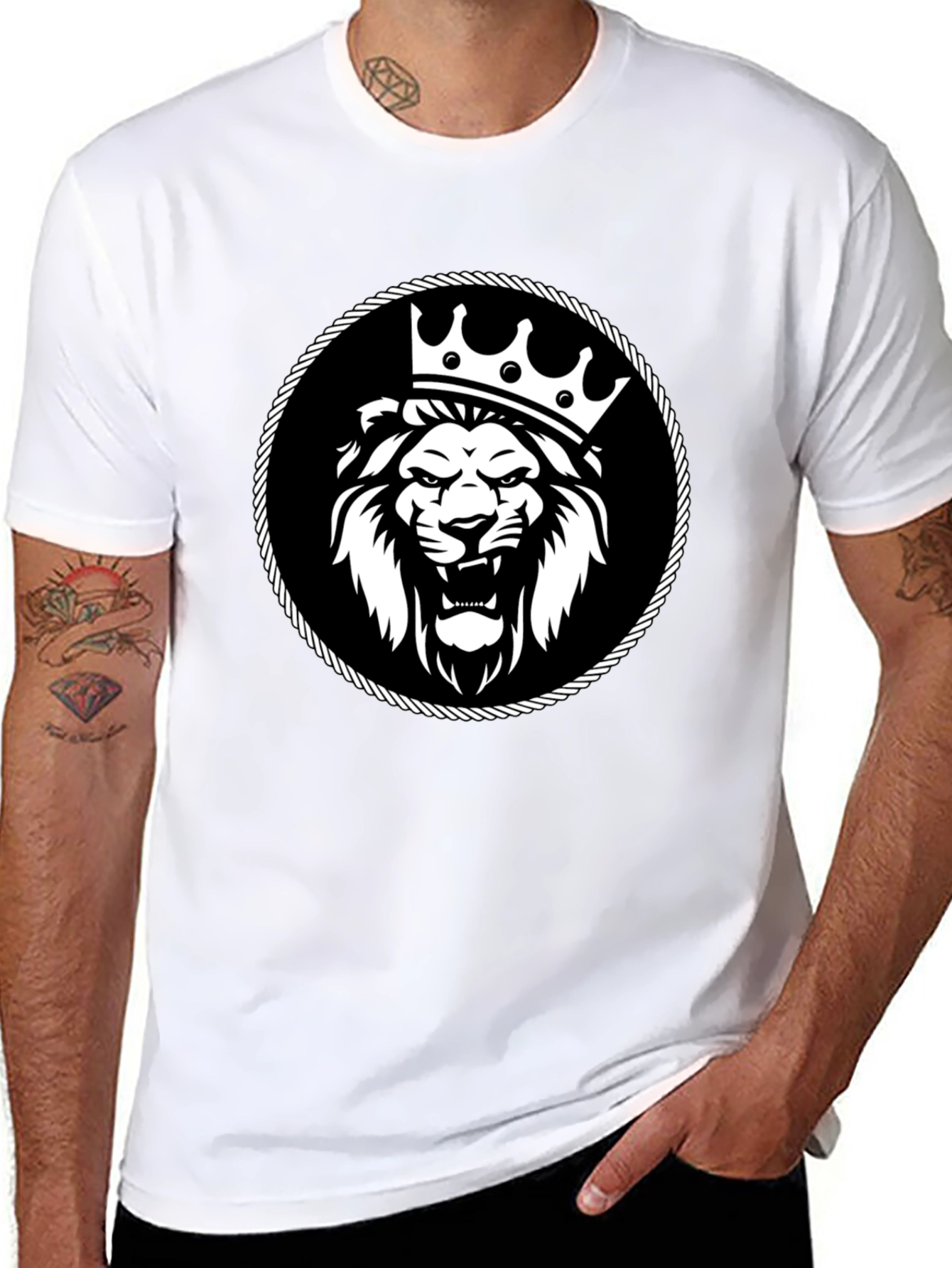 King Lion Graphic Tee - Black Cotton T-Shirt