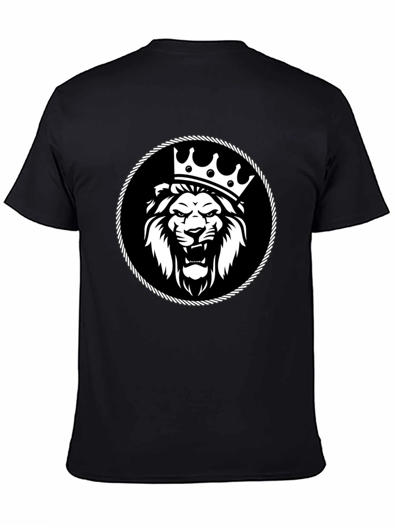 King Lion Graphic Tee - Black Cotton T-Shirt