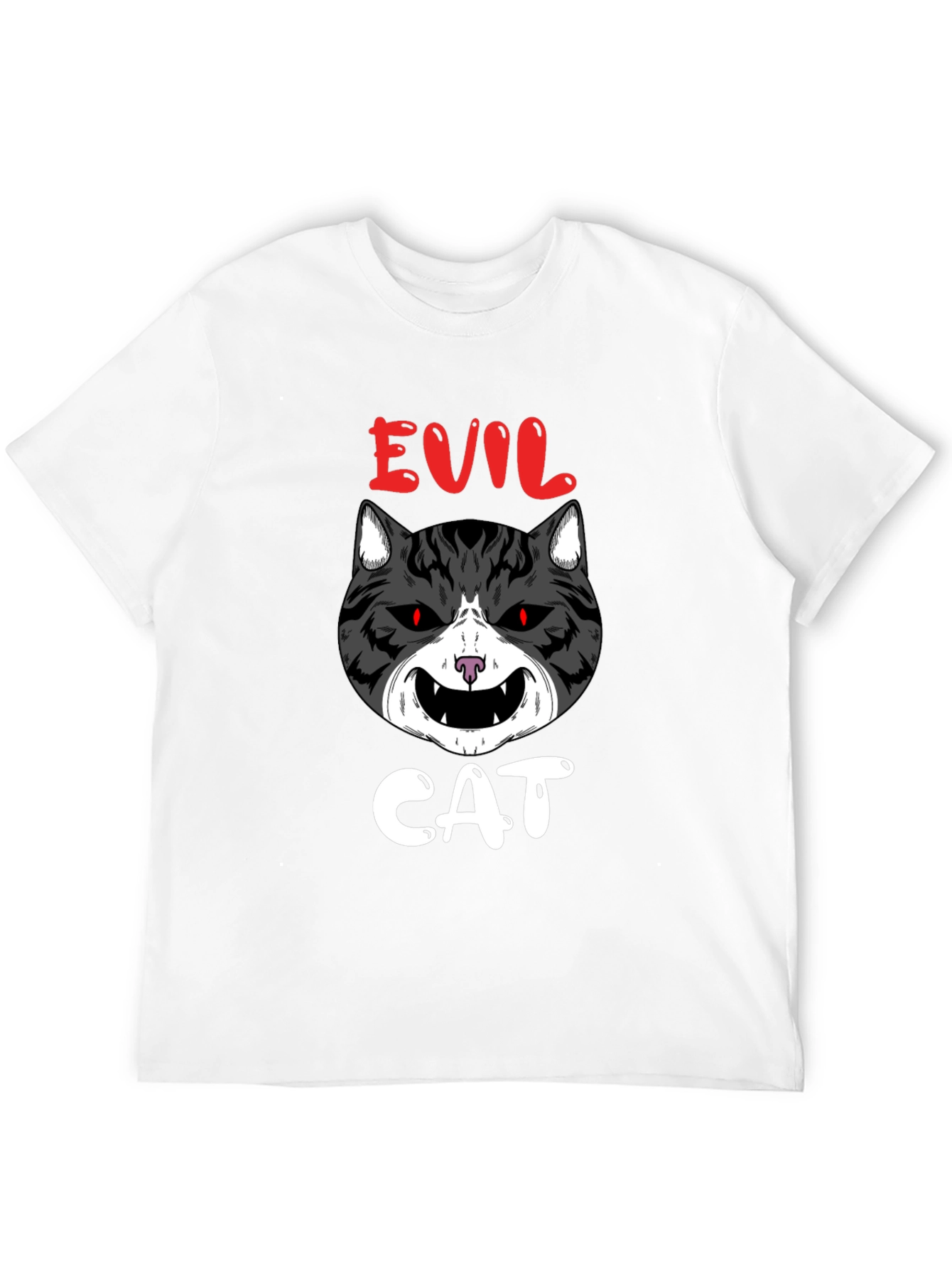 Evil Cat Graphic T-Shirt - Black