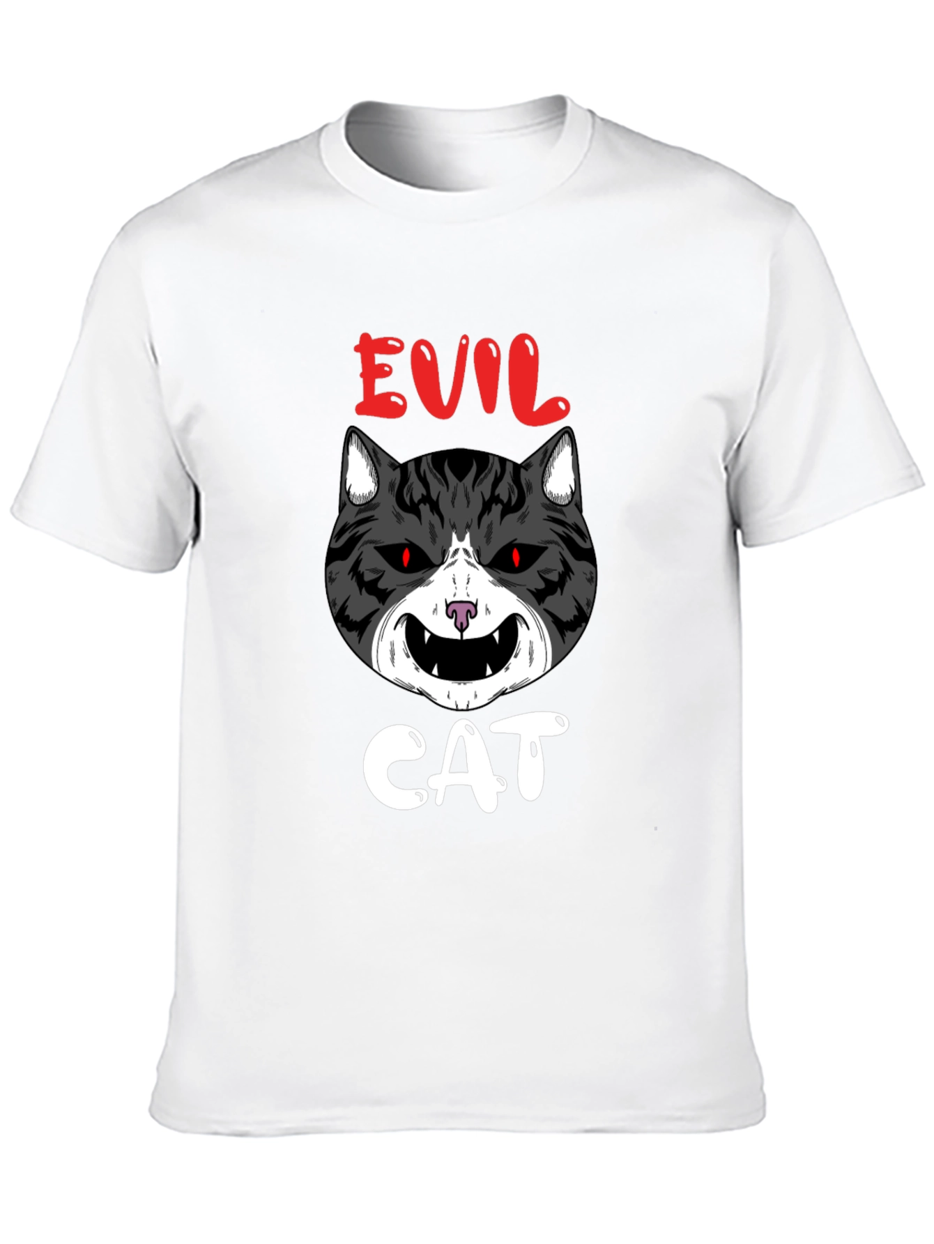 Evil Cat Graphic T-Shirt - Black