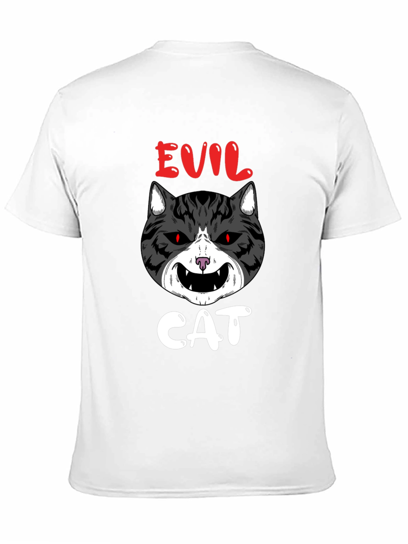Evil Cat Graphic T-Shirt - Black