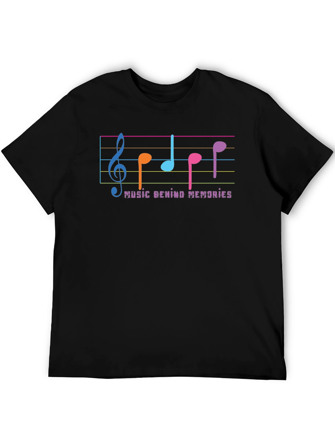 Music Behind Memories Black Graphic Tee