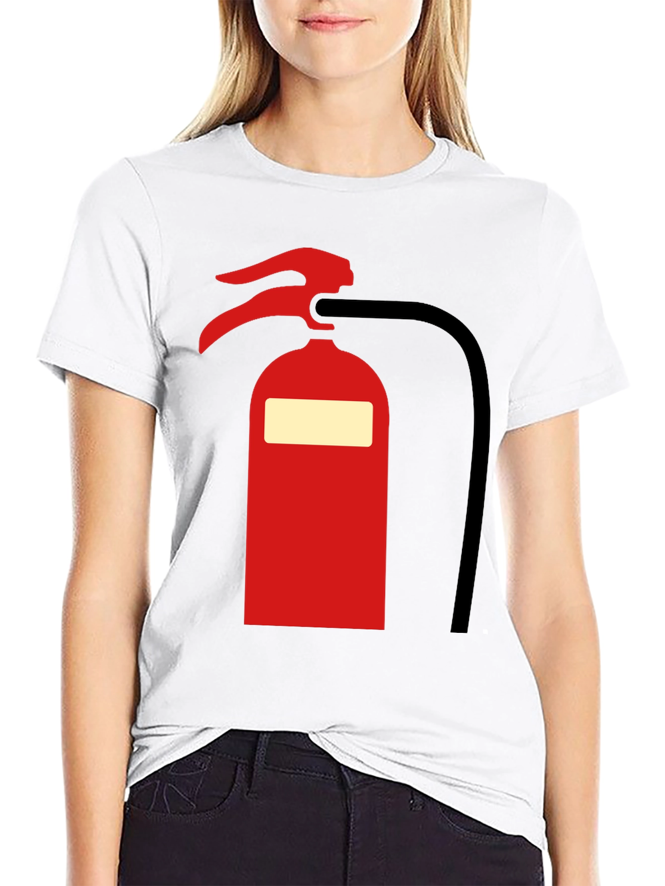 Fire Extinguisher Graphic Tee - Bold Black T-Shirt