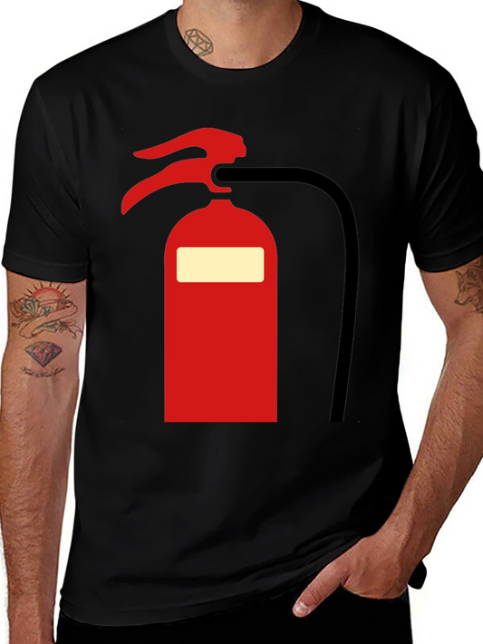 Fire Extinguisher Graphic Tee - Bold Black T-Shirt