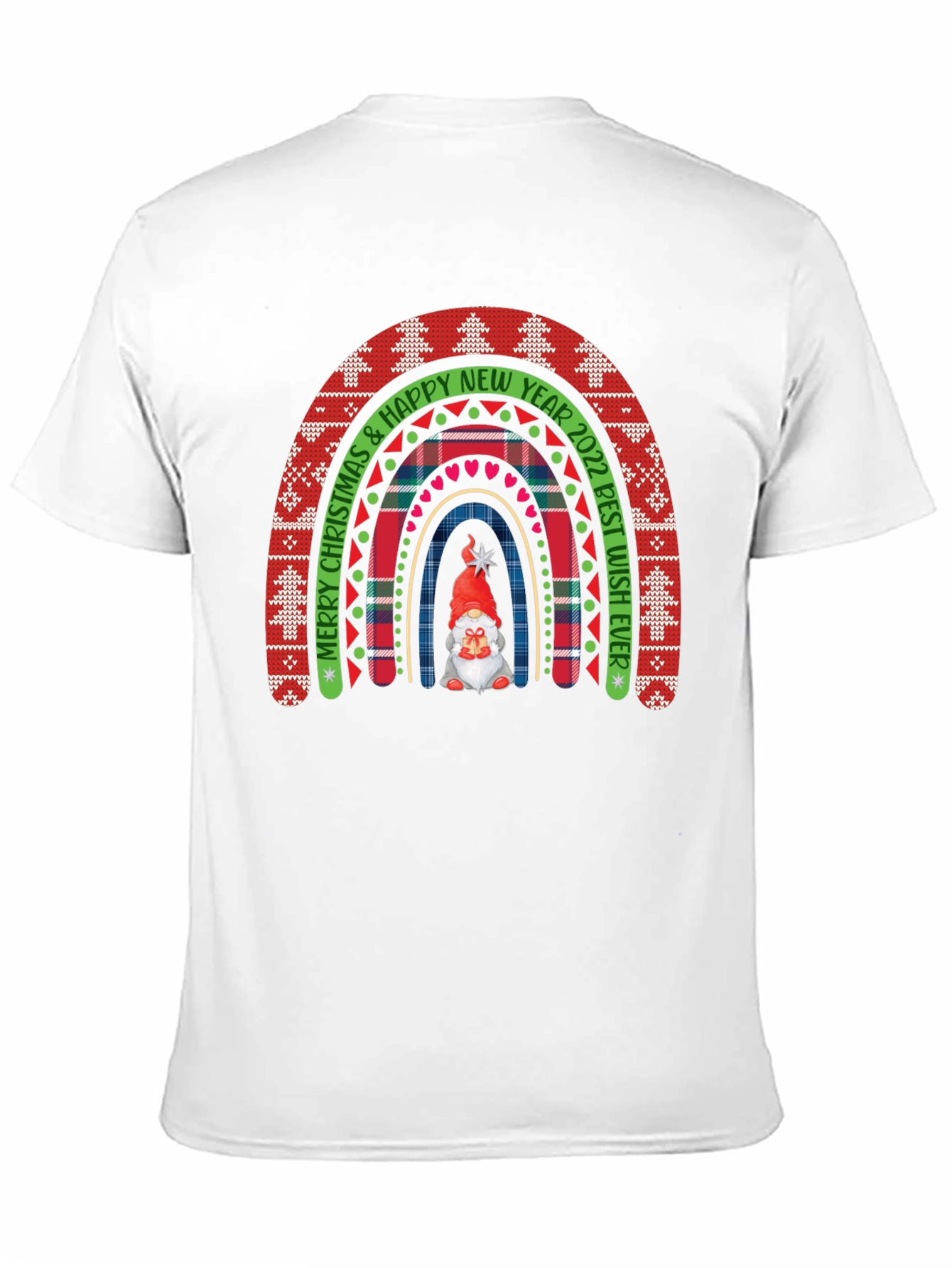 Festive Christmas Rainbow Gnome Tee