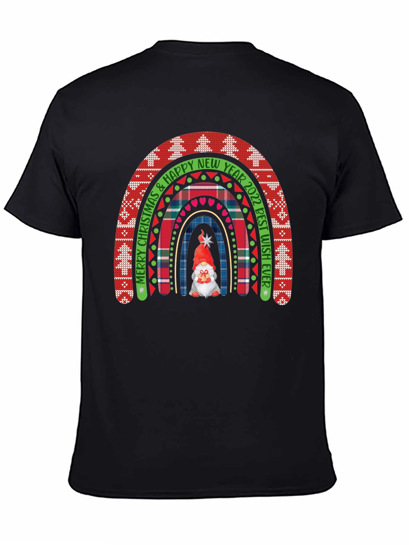 Festive Christmas Rainbow Gnome Tee