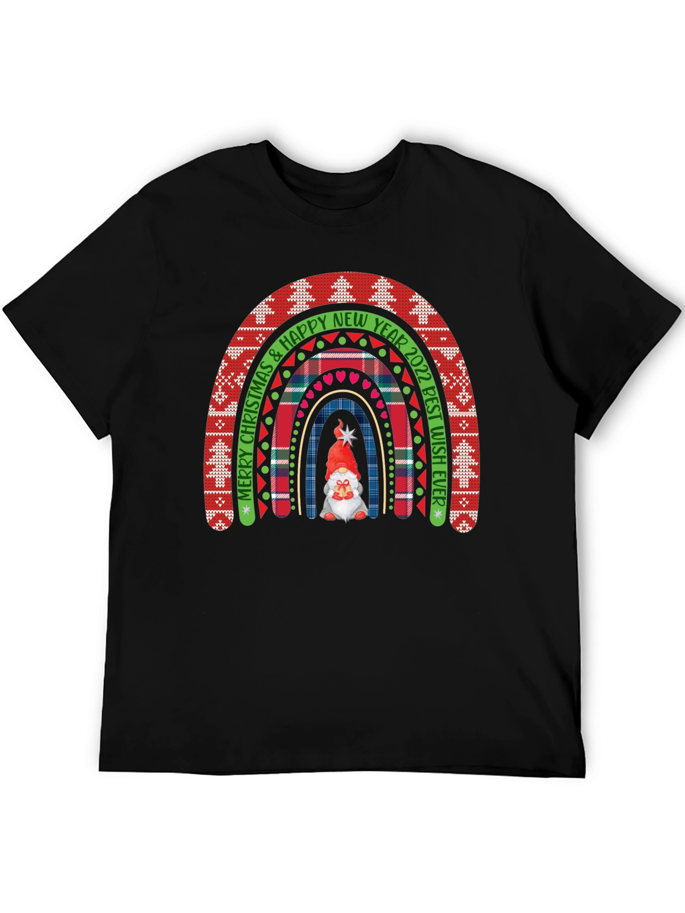 Festive Christmas Rainbow Gnome Tee