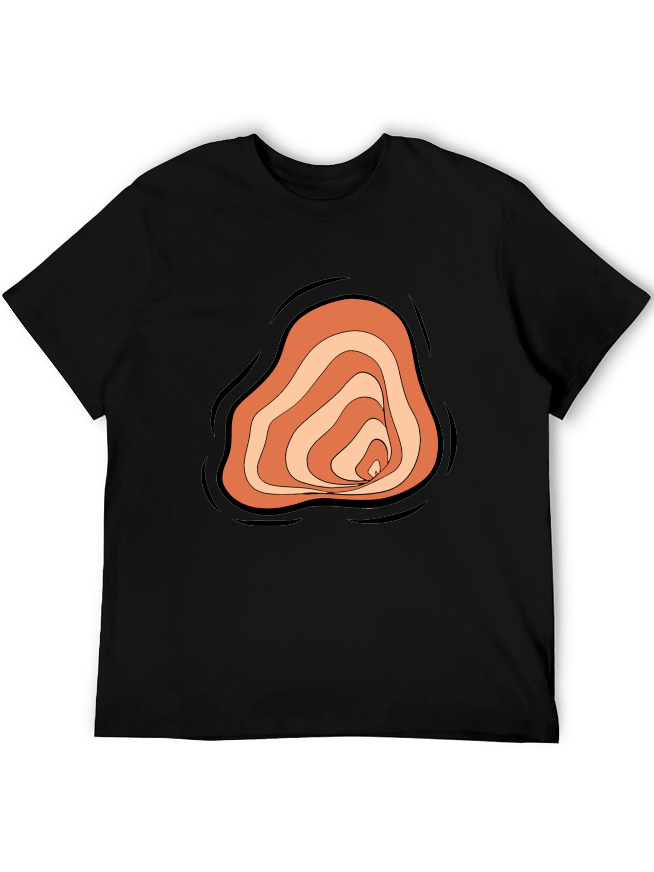 Abstract Swirl Graphic Tee - Mens Black Casual Shirt