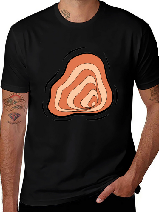 Abstract Swirl Graphic Tee - Mens Black Casual Shirt