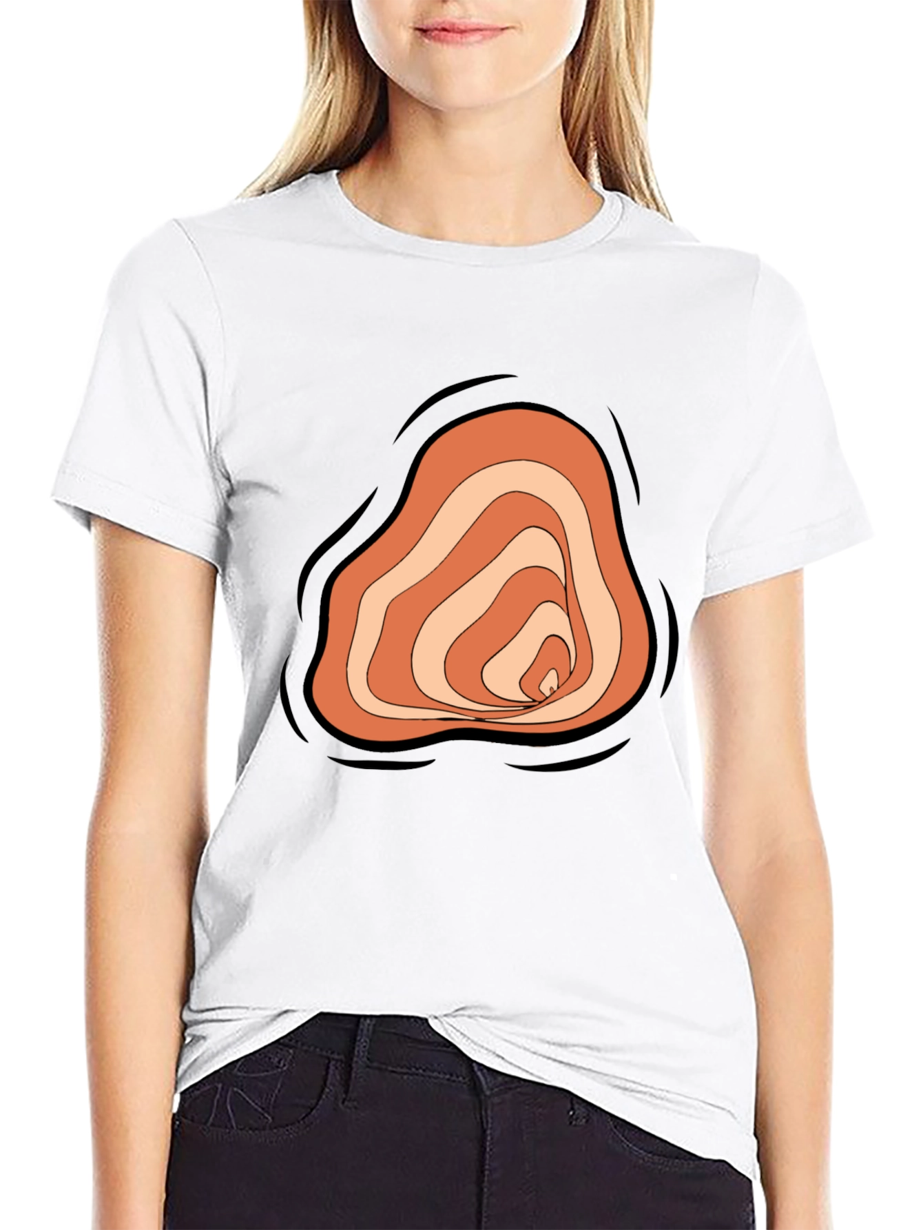 Abstract Swirl Graphic Tee - Mens Black Casual Shirt