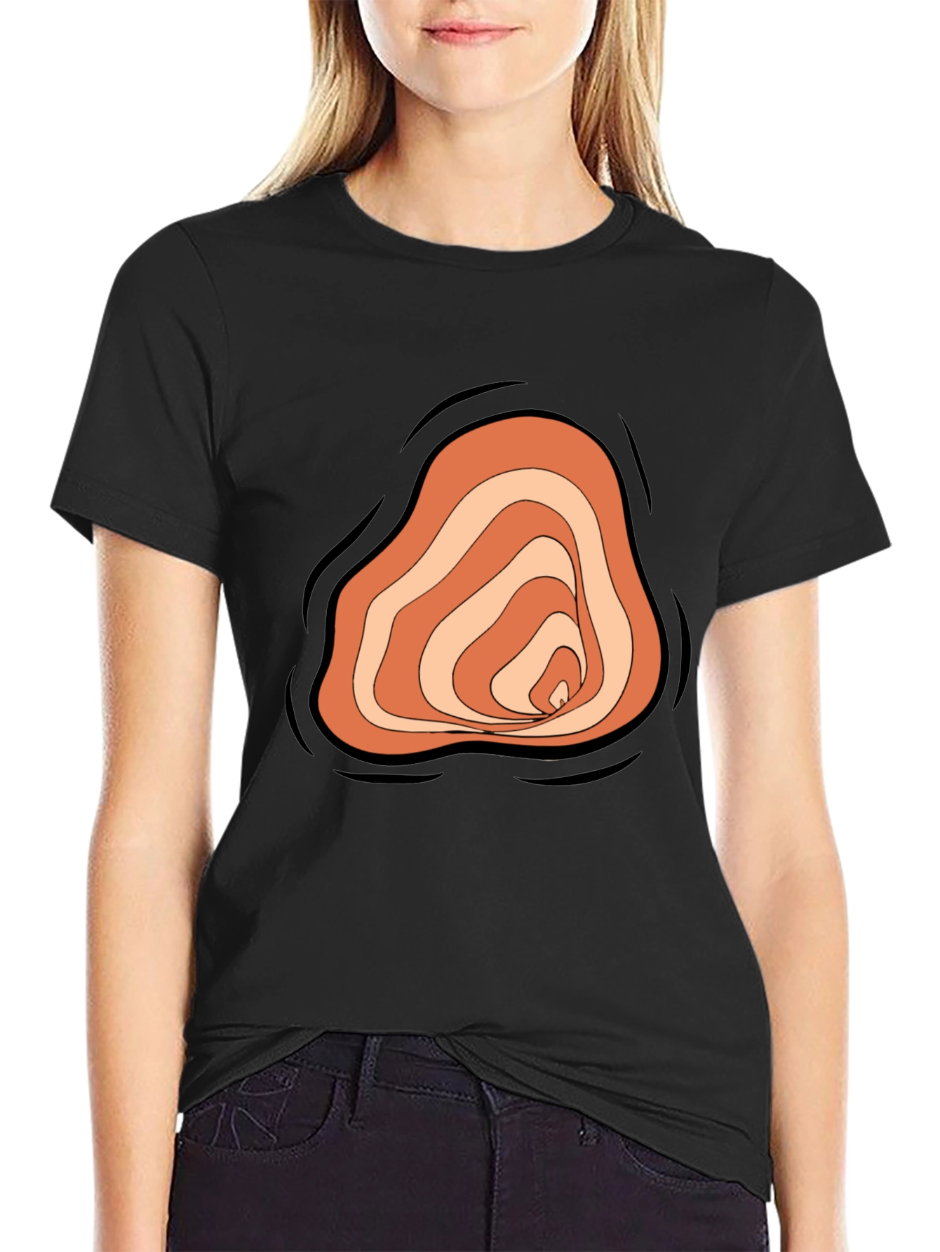 Abstract Swirl Graphic Tee - Mens Black Casual Shirt
