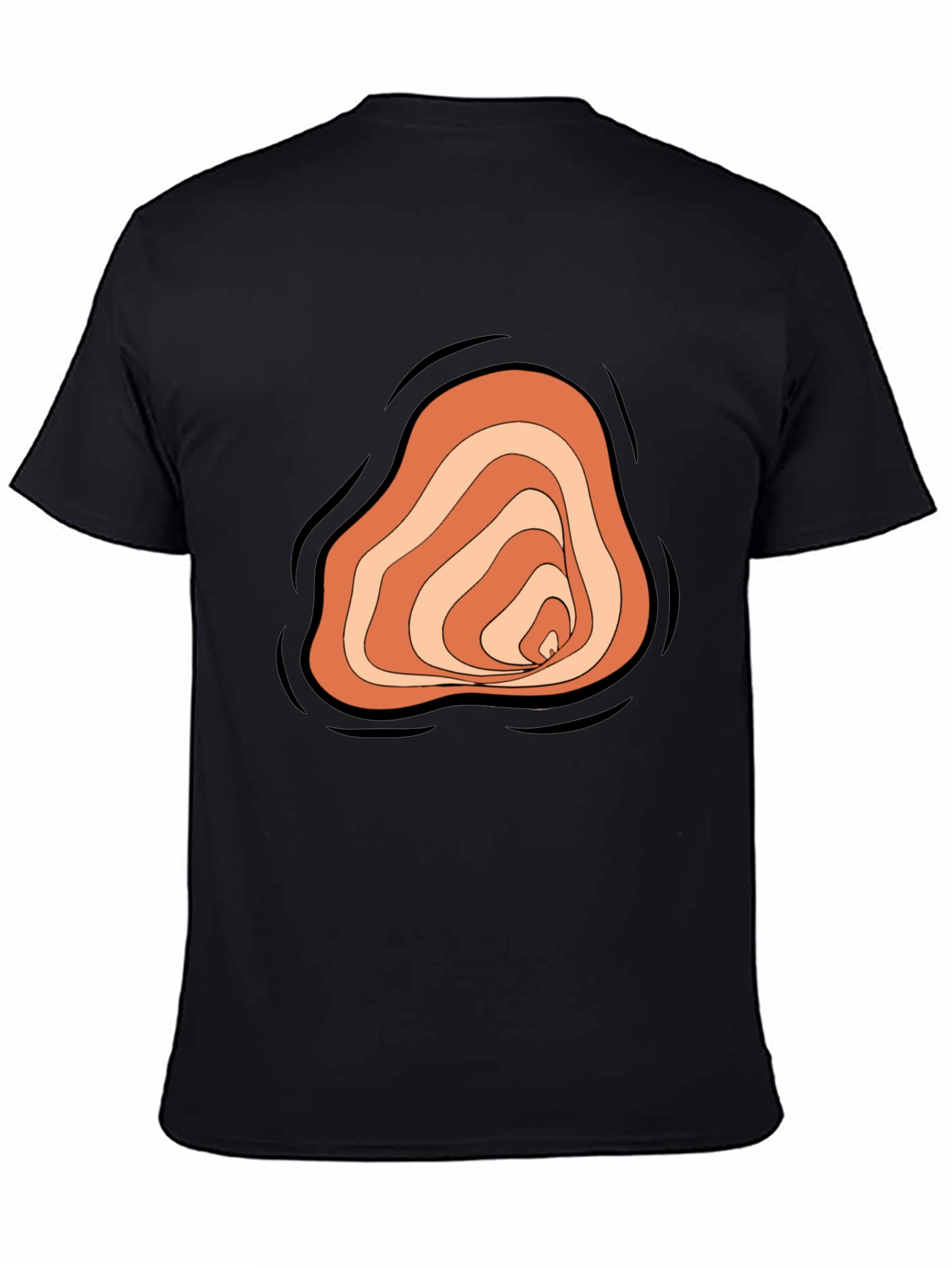 Abstract Swirl Graphic Tee - Mens Black Casual Shirt