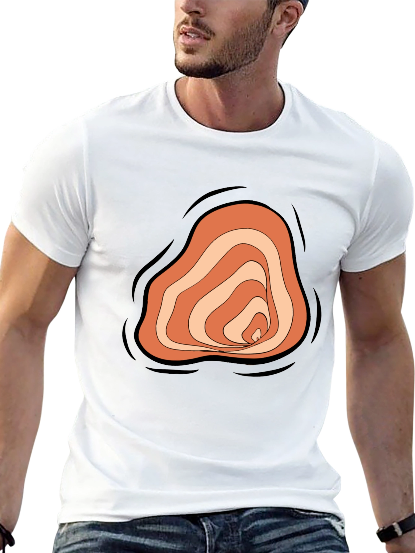 Abstract Swirl Graphic Tee - Mens Black Casual Shirt