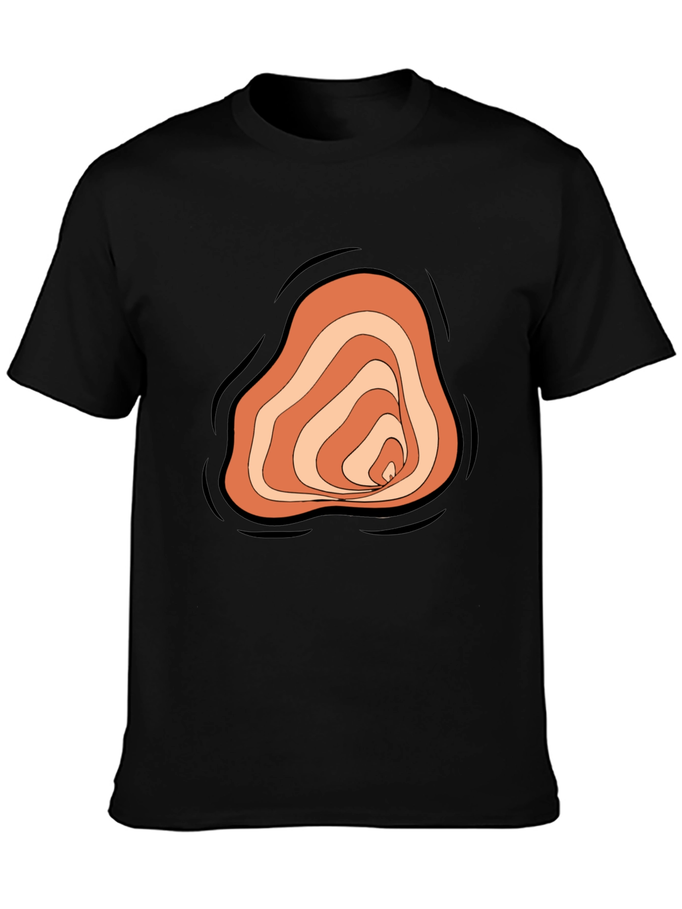 Abstract Swirl Graphic Tee - Mens Black Casual Shirt