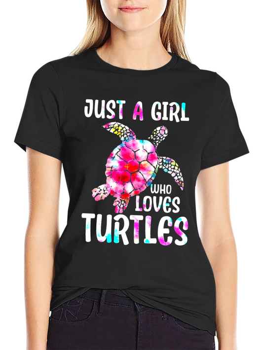 Just a Girl Who Loves Turtles Graphic T-Shirt