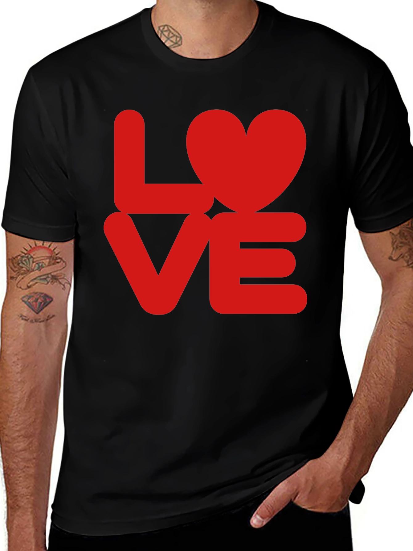 LOVE Heart T-Shirt - Red Graphic Tee