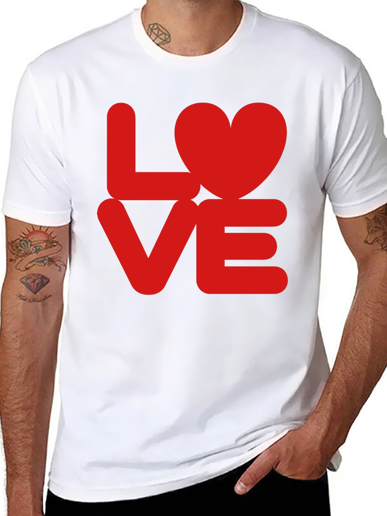 LOVE Heart T-Shirt - Red Graphic Tee