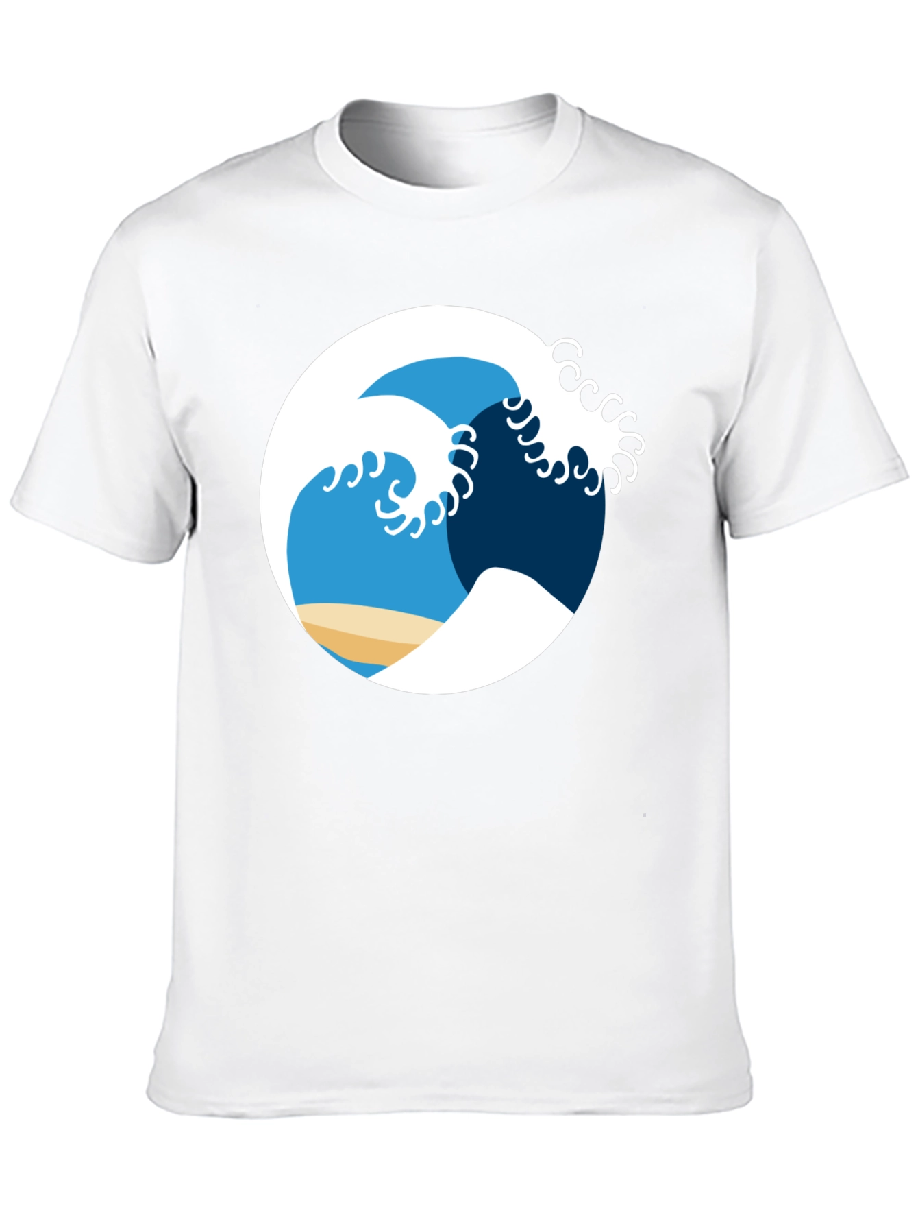 Ocean Wave Graphic Tee - Black Cotton Shirt
