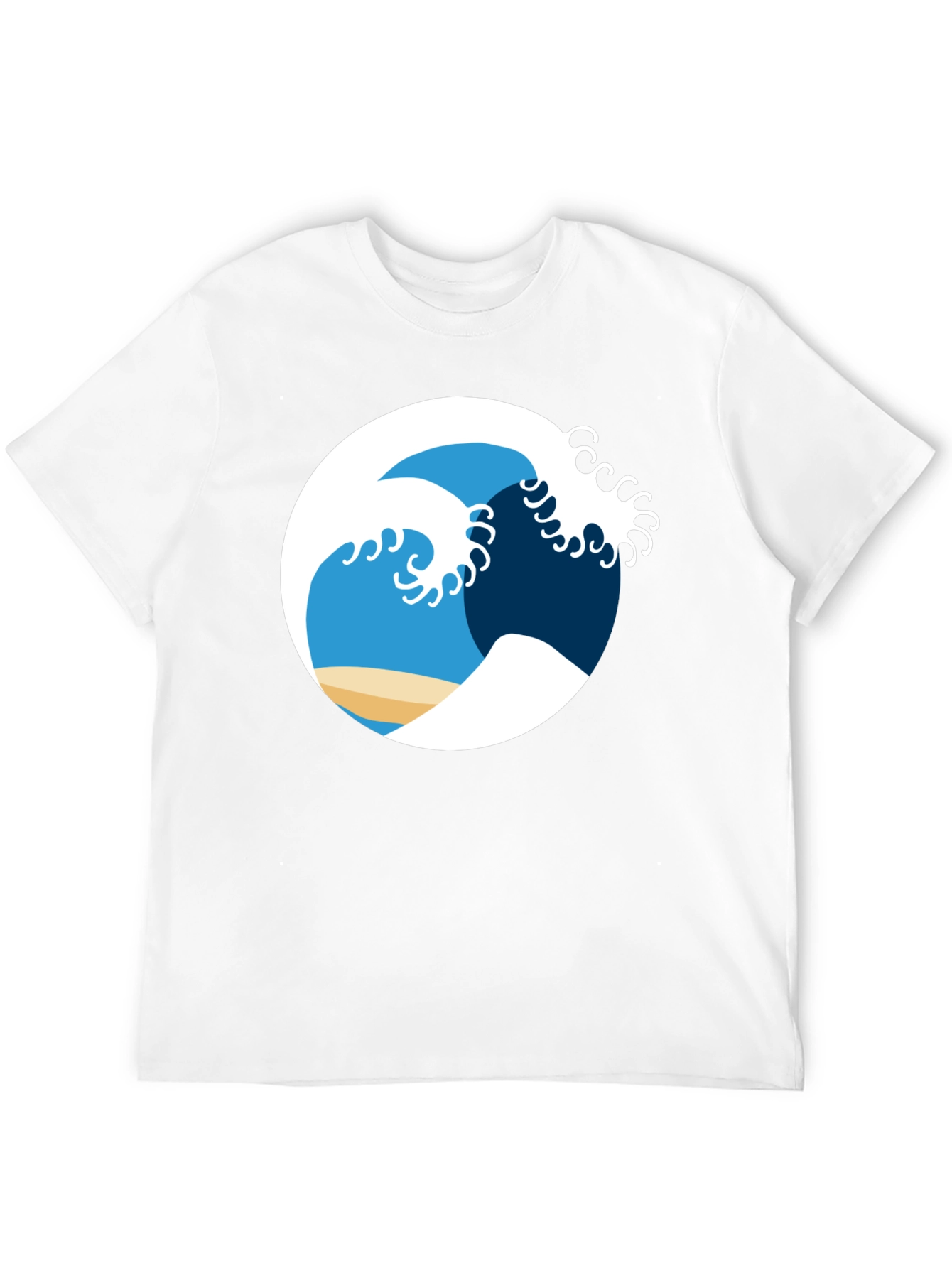 Ocean Wave Graphic Tee - Black Cotton Shirt