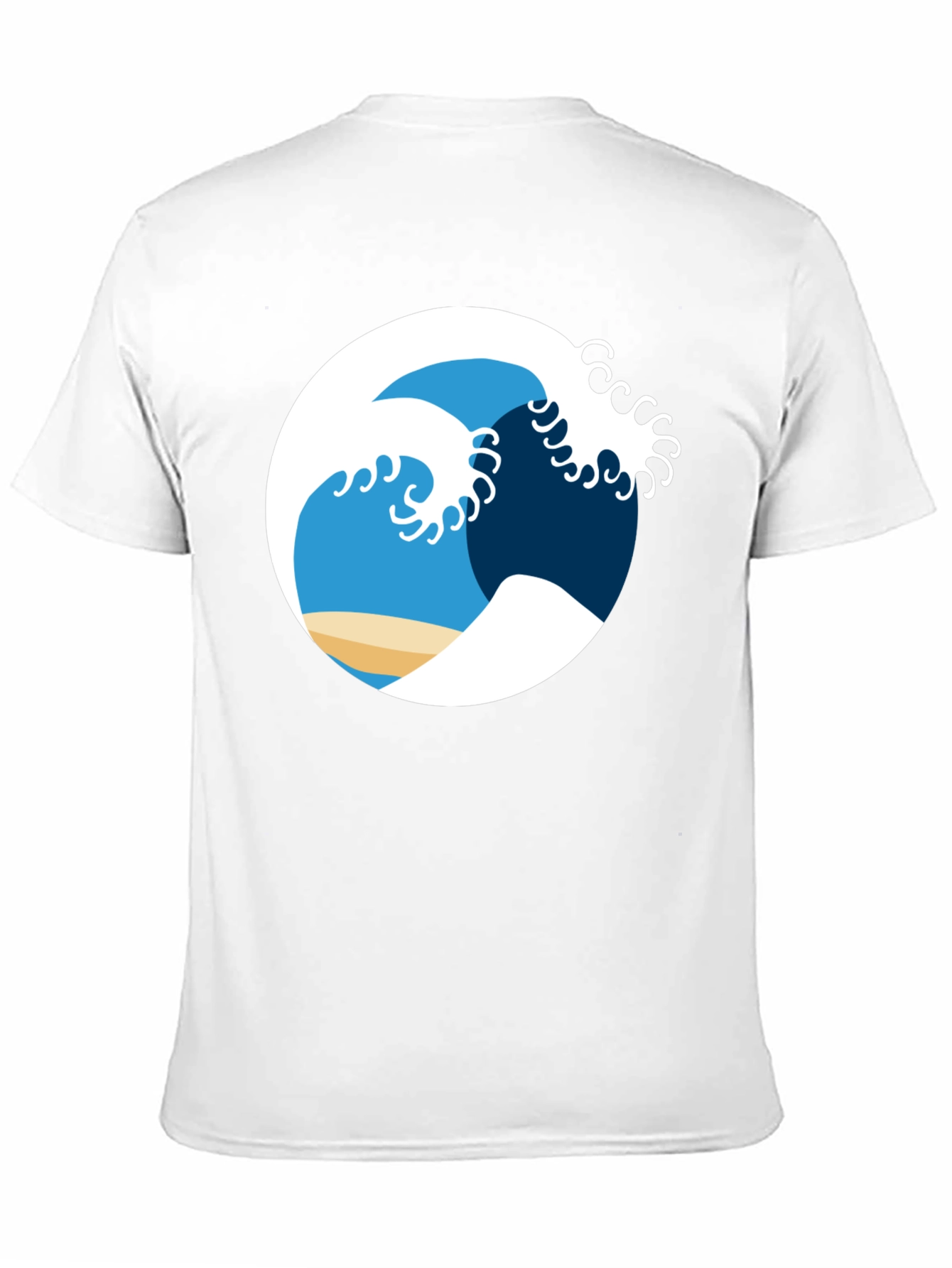 Ocean Wave Graphic Tee - Black Cotton Shirt