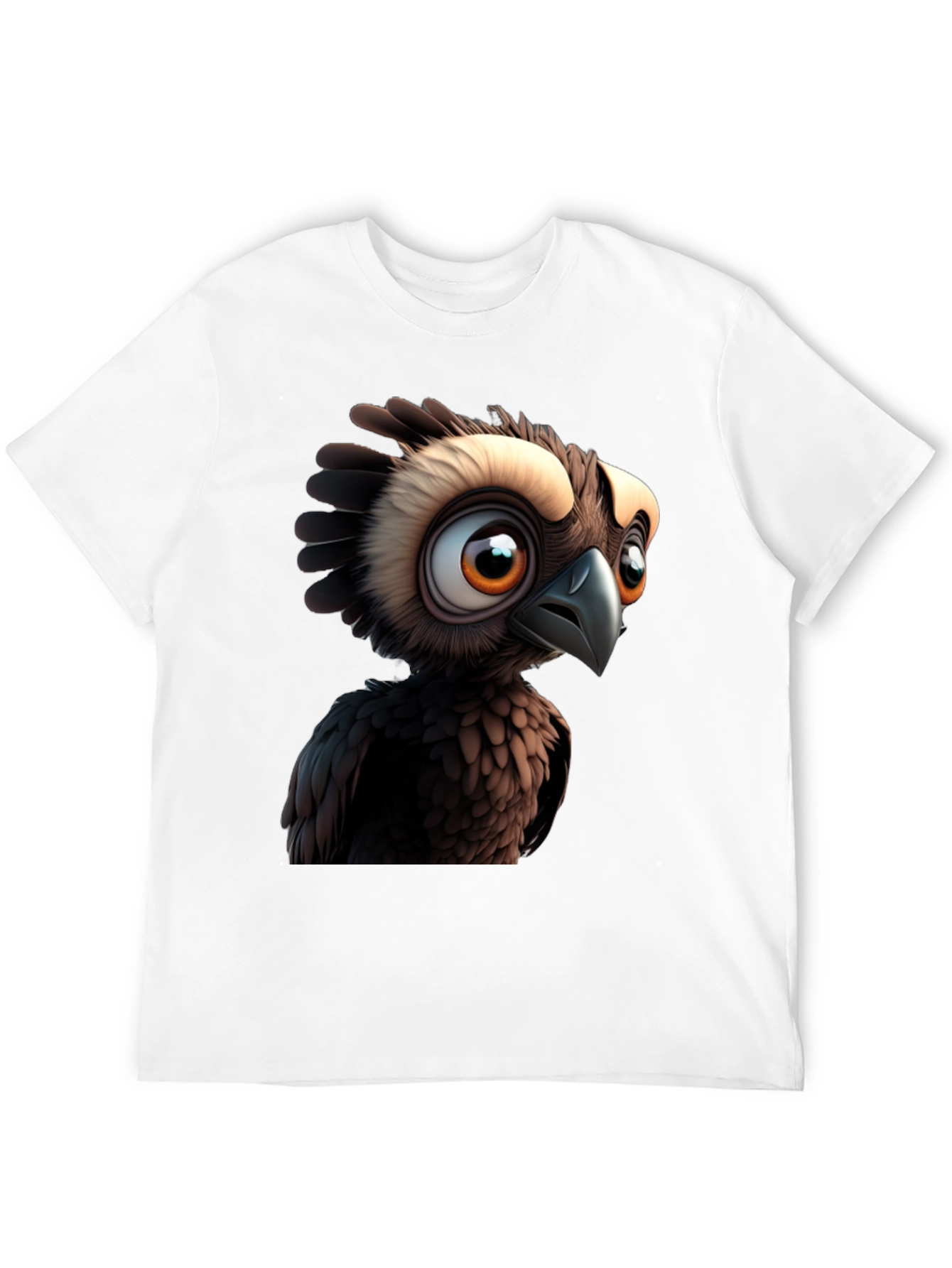 Cartoon Owl Graphic Print Black T-Shirt
