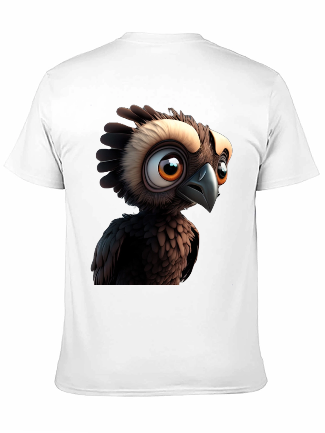 Cartoon Owl Graphic Print Black T-Shirt