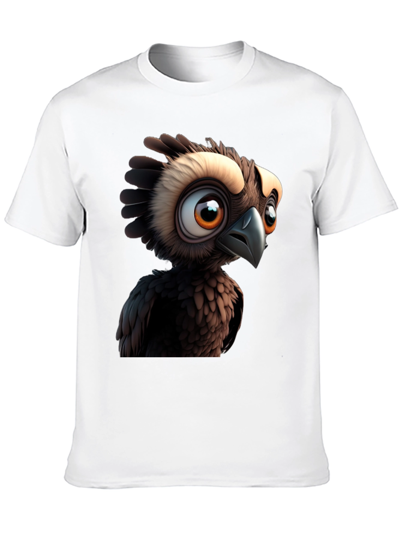 Cartoon Owl Graphic Print Black T-Shirt